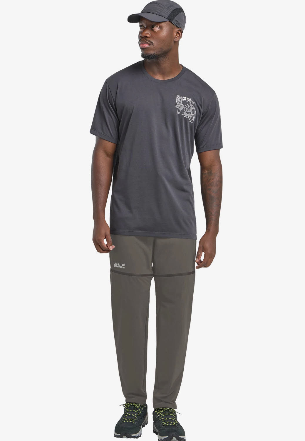 Jack Wolfskin Hikeout Zip Away Pants Herren Wanderhose Trekkinghose flint
