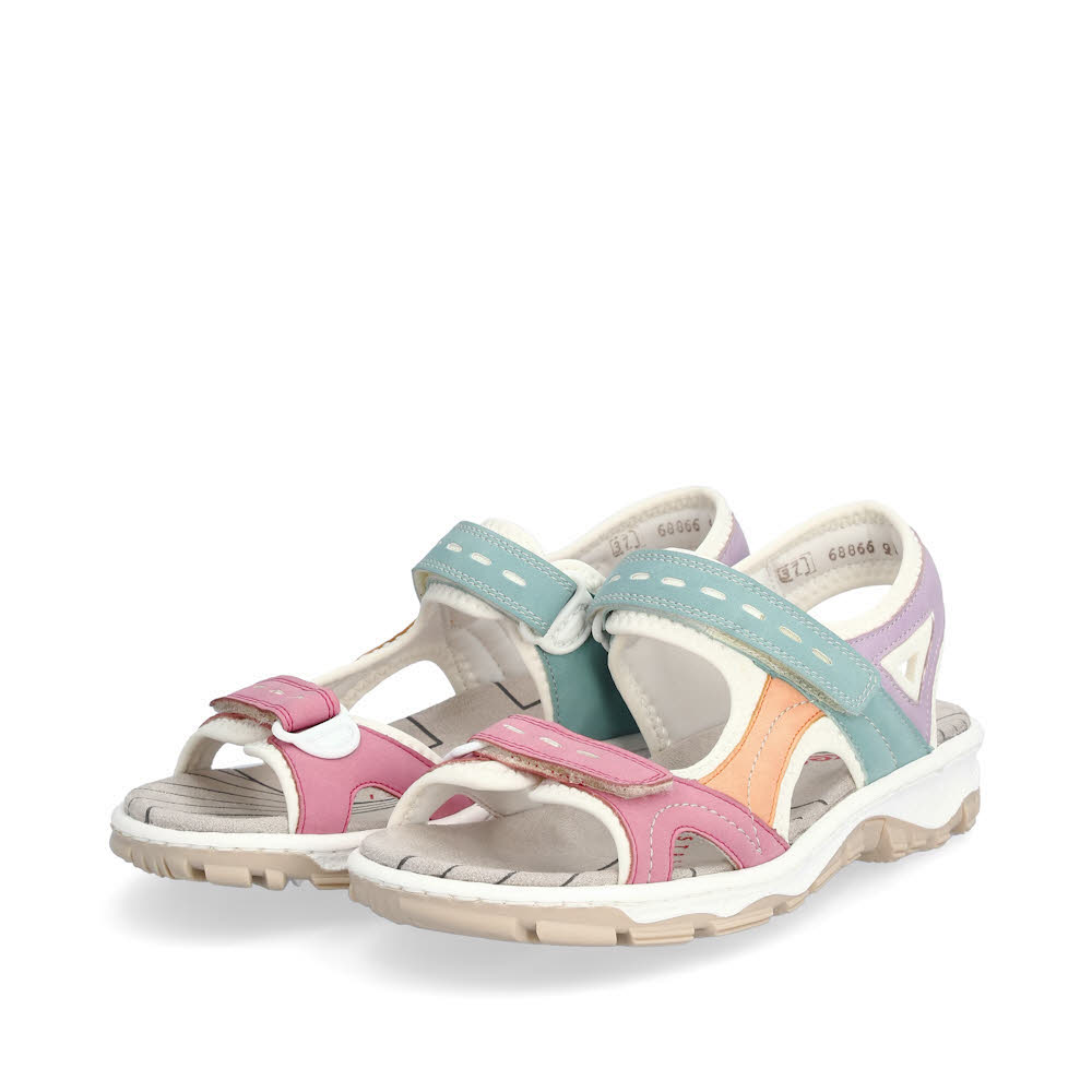 Rieker FSK Damen Sandalen Trekkingsandalen weiß/blau