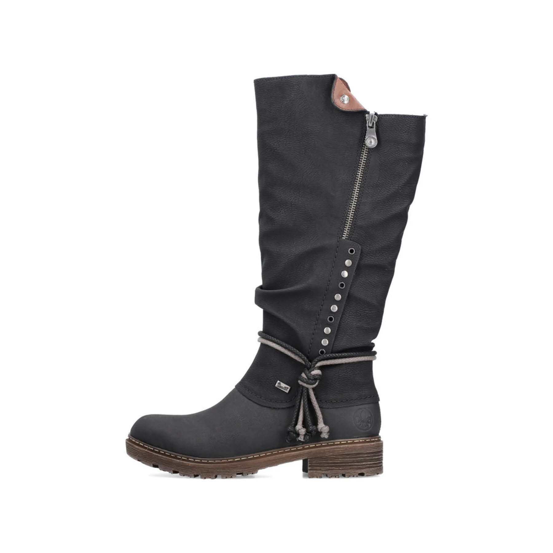 Rieker HWK Damen Stiefel gefüttert Hochschaftstiefel Modeschuh schwarz NEU