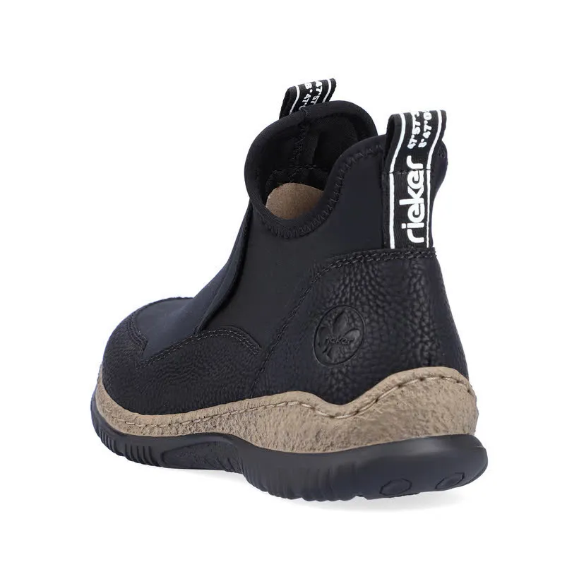 Rieker HWK Damen Stiefel Slipper Chelsea Boots schwarz