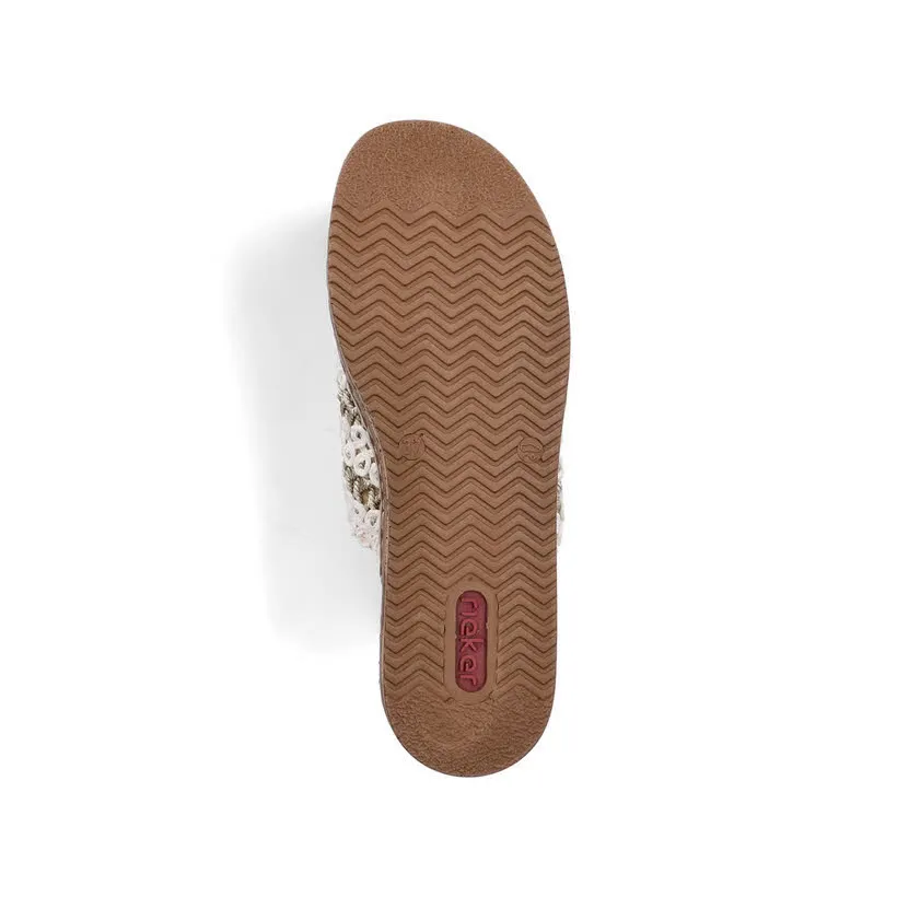 Rieker FSK Damen Pantoletten Sandalen beige