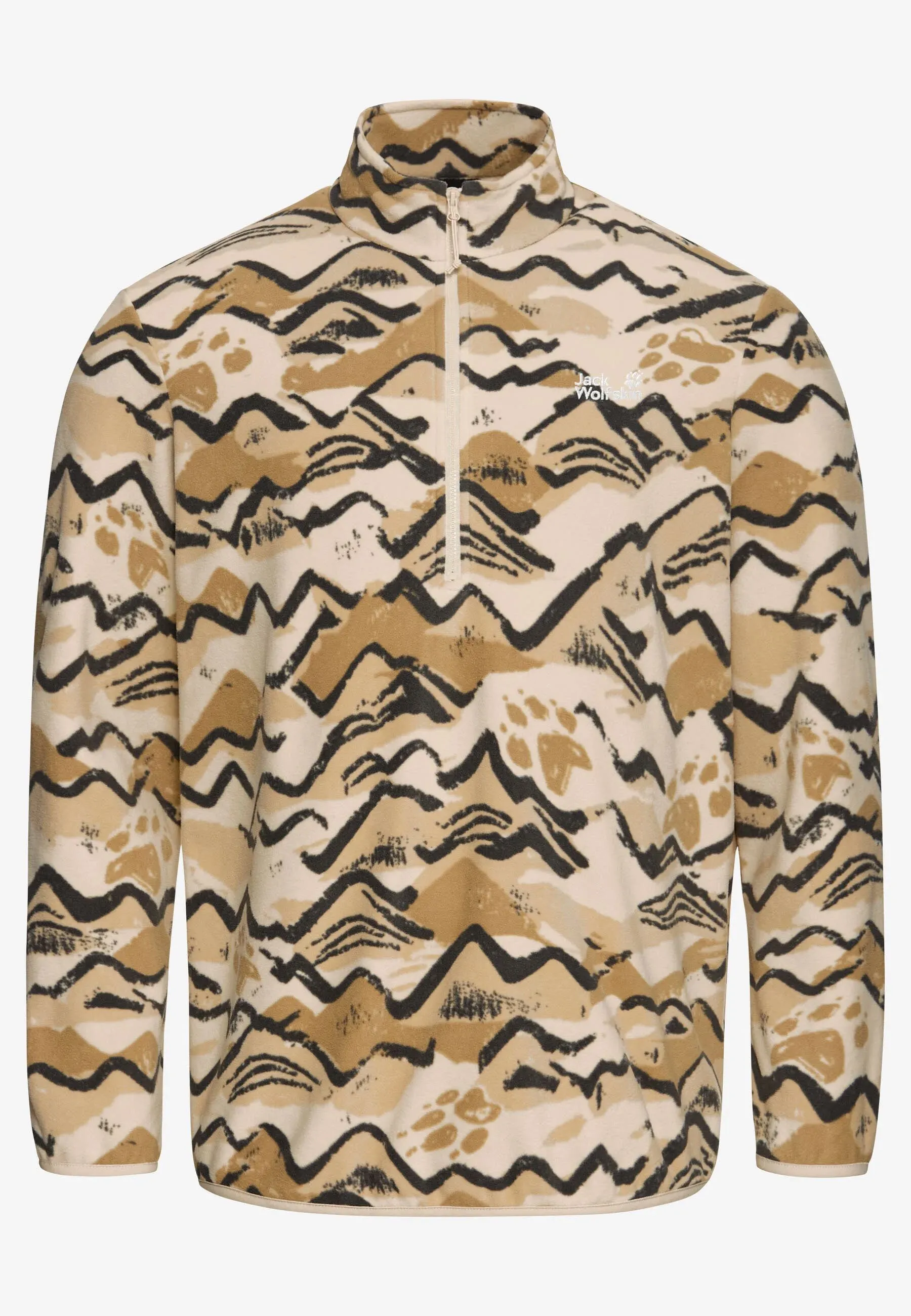 Jack Wolfskin Paw Era 100 Print Hz Herren Fleecepullover braun
