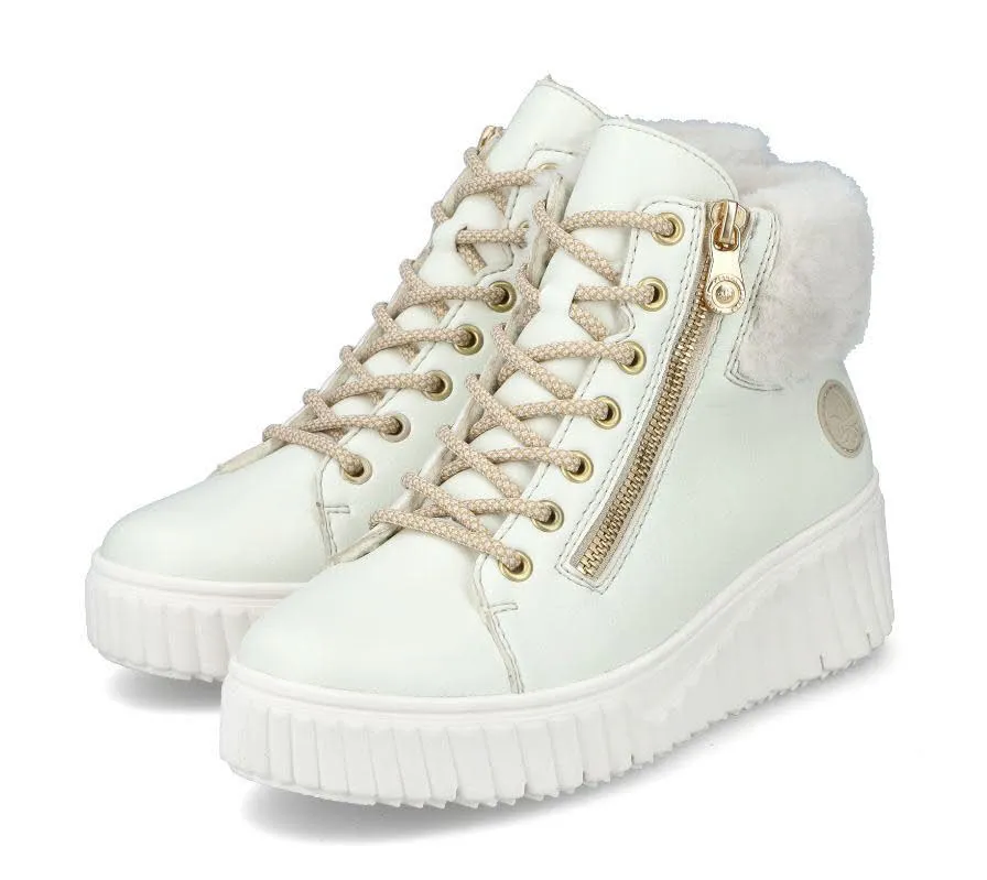 Rieker Damen Sneaker High Stiefel weiß