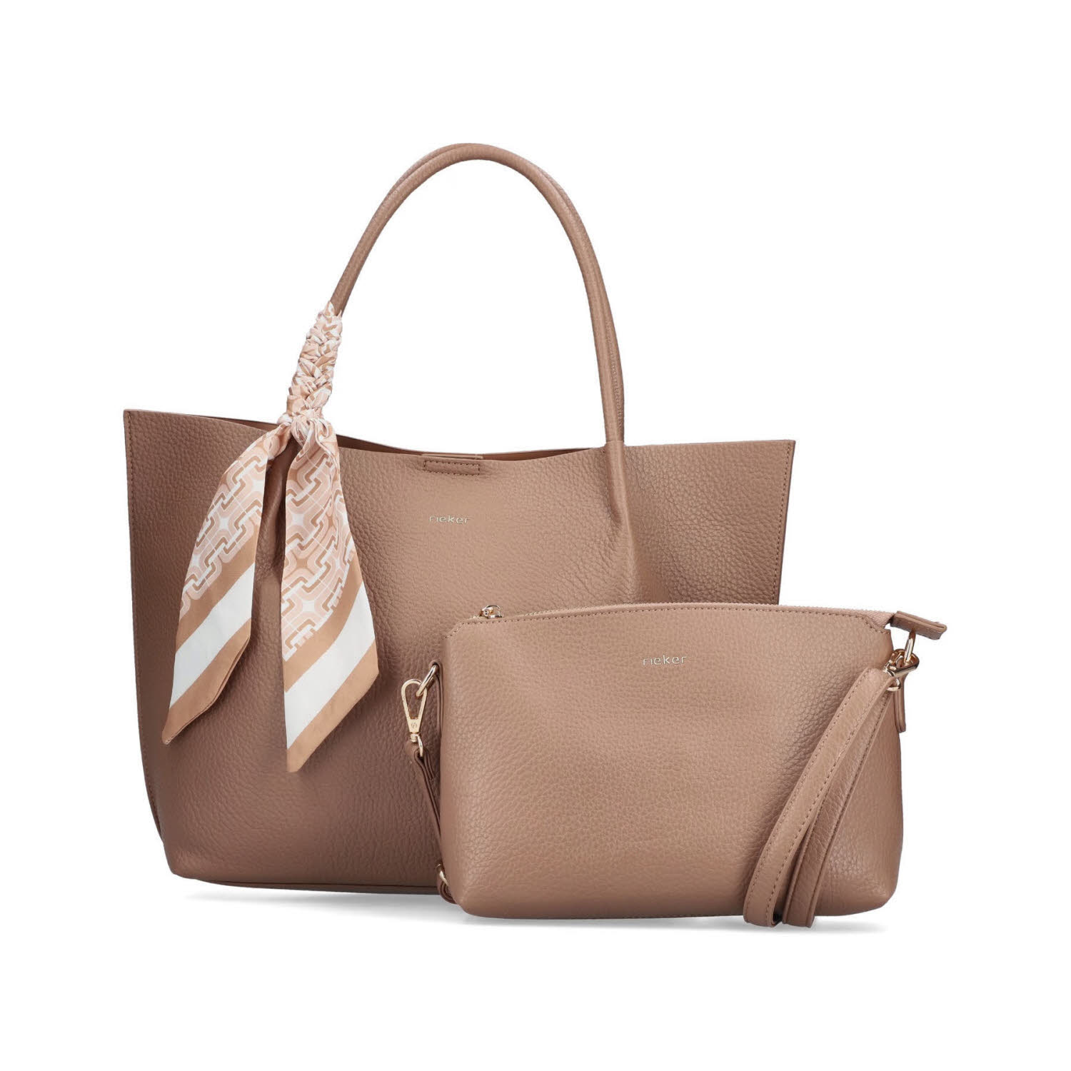 Rieker Damen Shopper Umhängetasche Handtasche braun