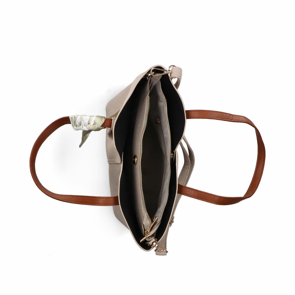 Rieker Damen Shopper Umhängetasche beige