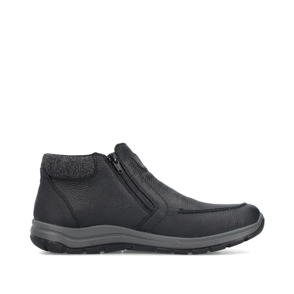 Rieker Kurzstiefel Herren Freizeitstiefel Slipper gefüttert schwarz