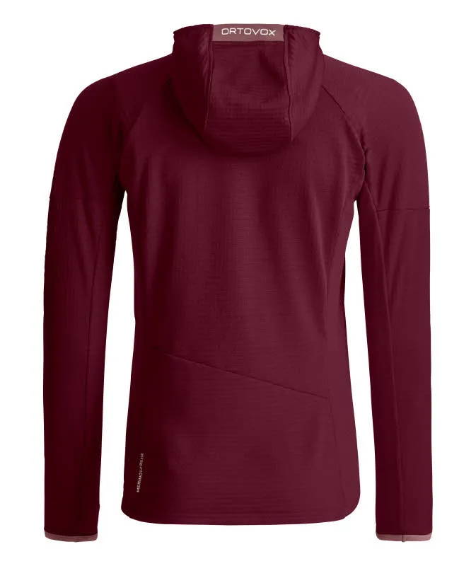 Ortovox FLEECE LIGHT GRID HOODY Damen Fleece-Hoody rot