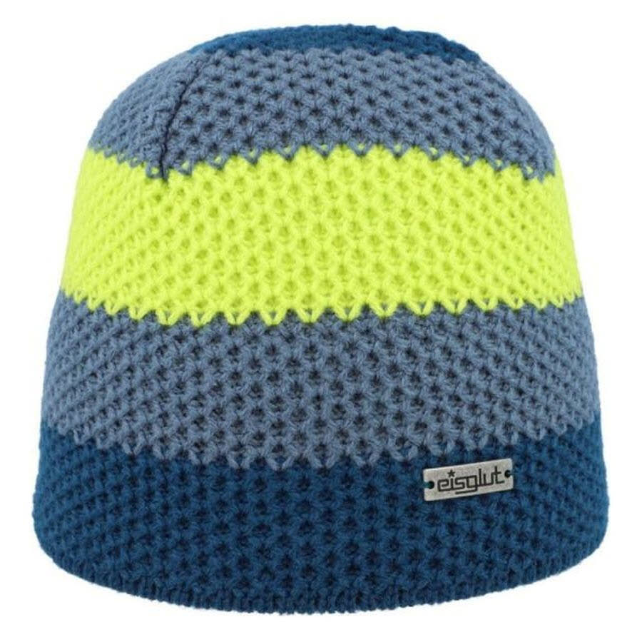 Eisglut Eddiekids Jungen Mütze Fleece warm stylisch blau/gelb NEU