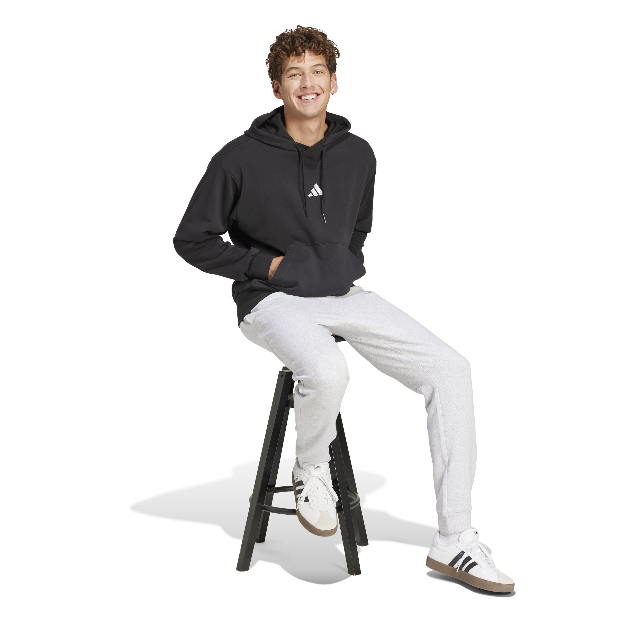 adidas Essentials Feelcozy French Terry Hoodie Herren Kapuzensweat schwarz