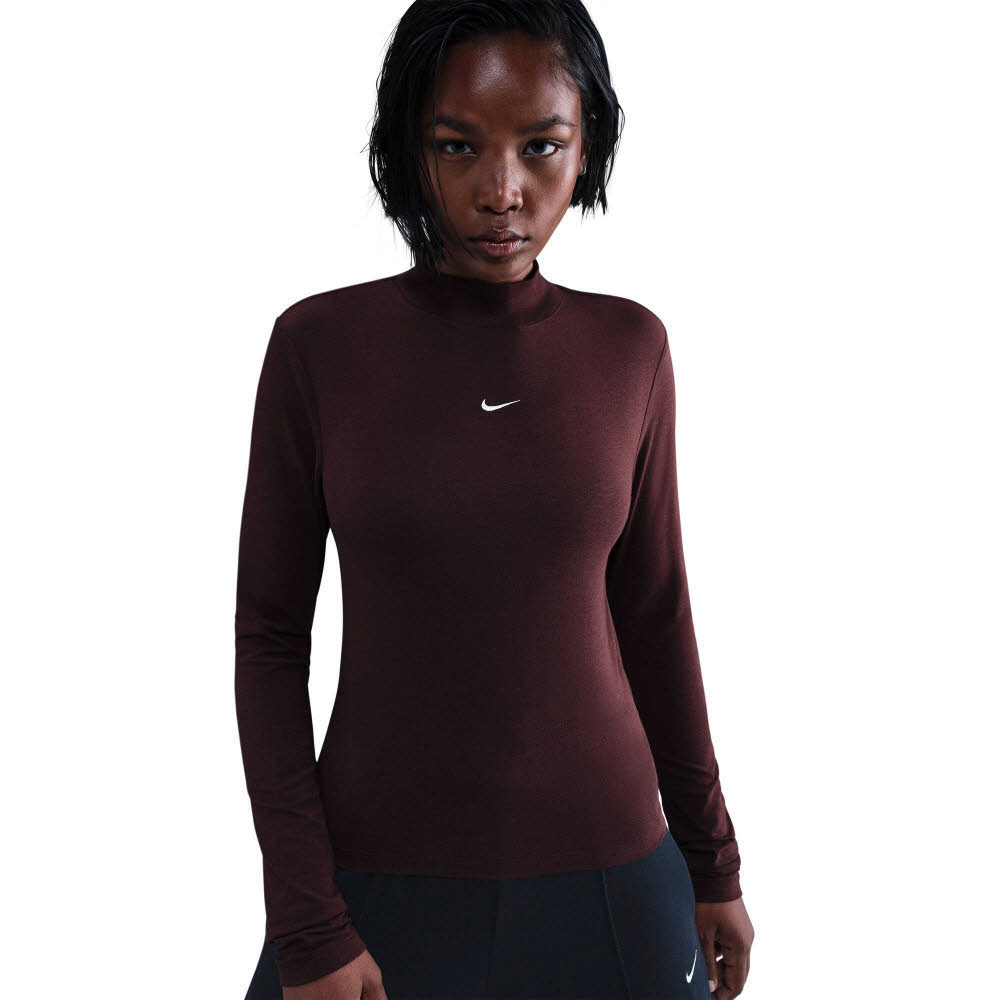 Nike Sportswear Chill Knit Damen Longsleeve Funktionsshirt rot