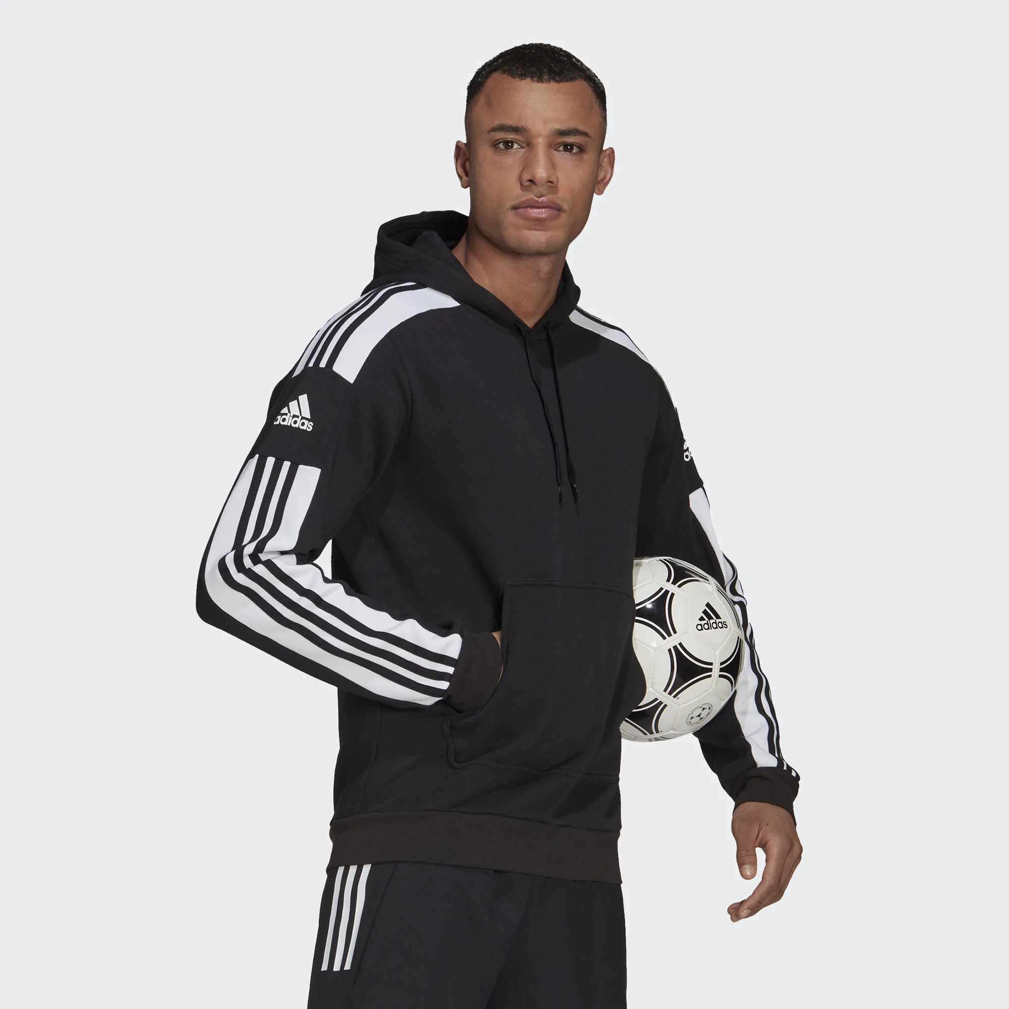 adidas HE SQ21 SW Herren Hoodie Sport Freizeit Kapuze Langarm 3-Streifen schwarz NEU