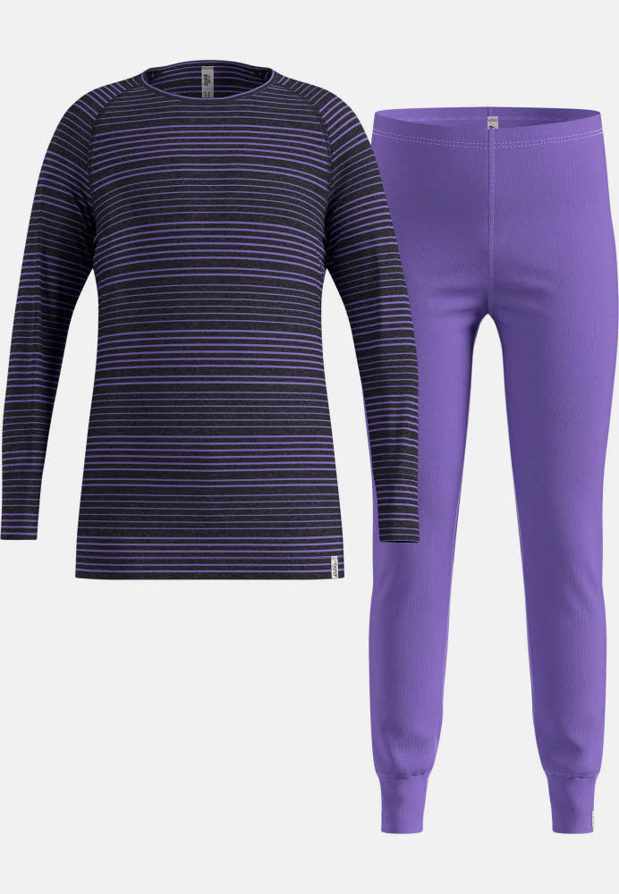 Odlo ACTIVE WARM SET Mädchen Unterziehshirt Funktionshose Baselayer lila