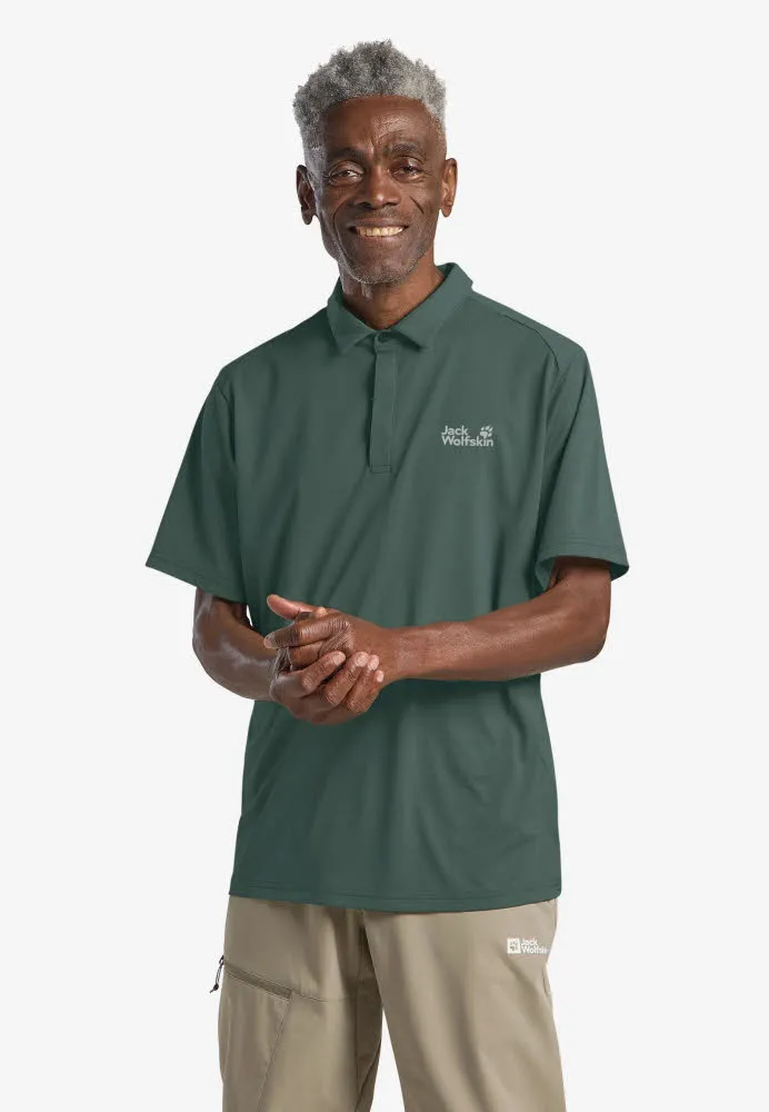 Jack Wolfskin DELGAMI POLO Herren Poloshirt Funktionspolo dunkelgrün