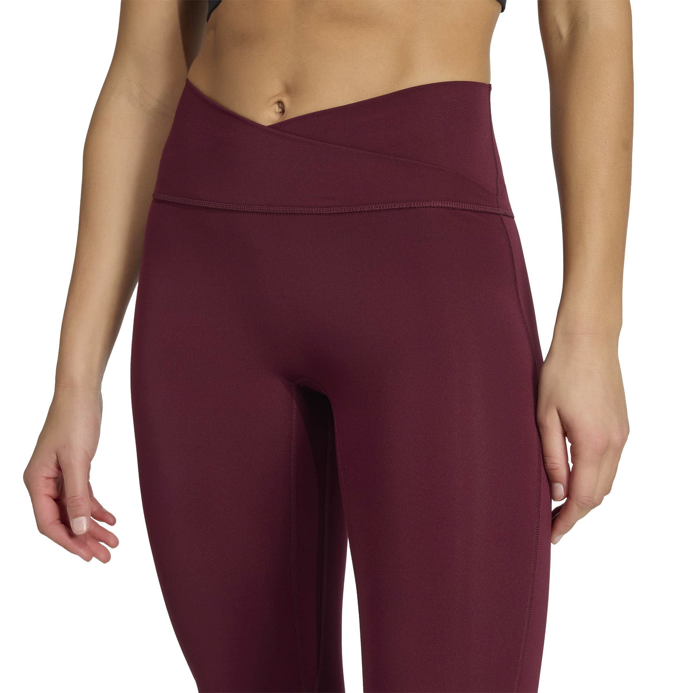 Adidas 3-Streifen Studio All Me 7/8 X-Over Leggings Damen rot