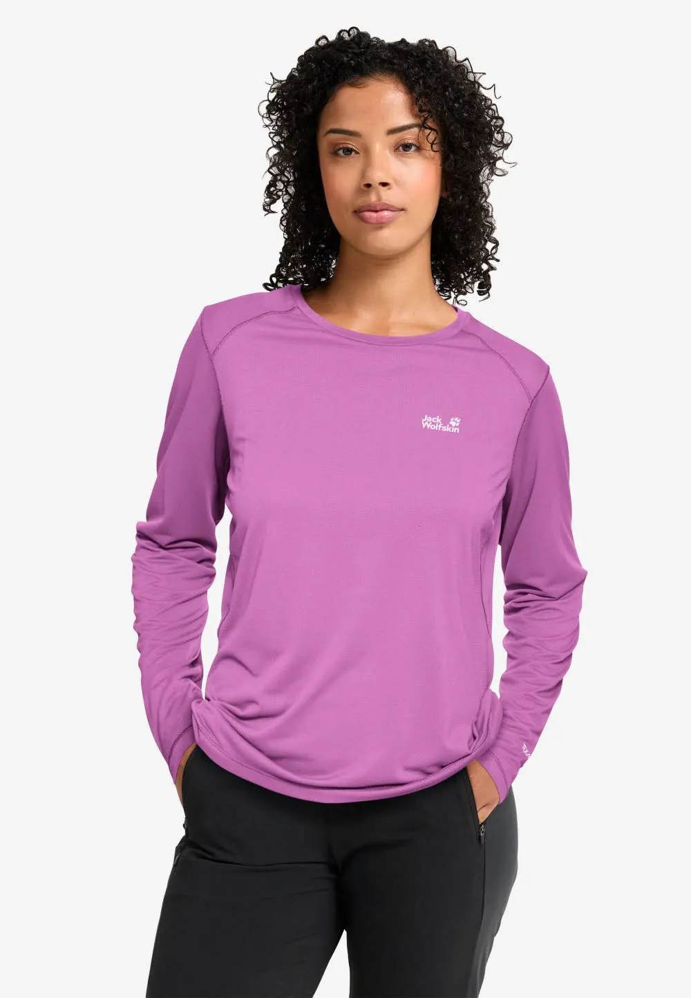 Jack Wolfskin PRELIGHT SUNCOOL LS Damen Sweatshirt mit UV-Schutz pink