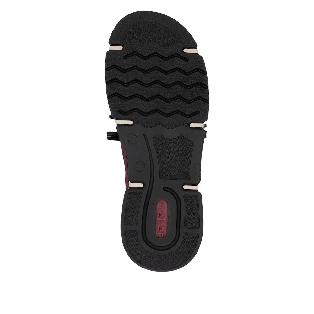 Rieker HWK Damen Halbschuhe Slipper rot