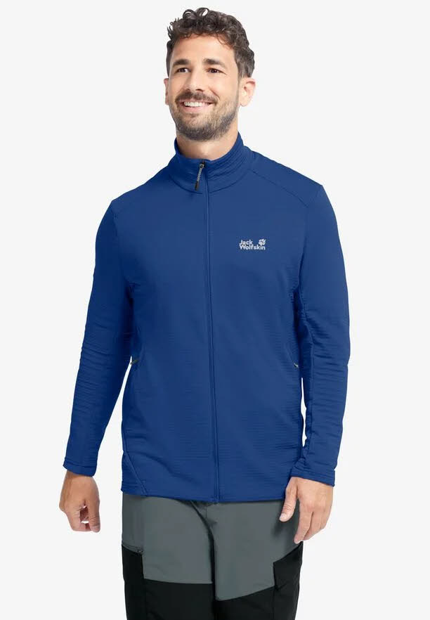 Jack Wolfskin Litestride Fz Herren atmungsaktive Fleecejacke blau