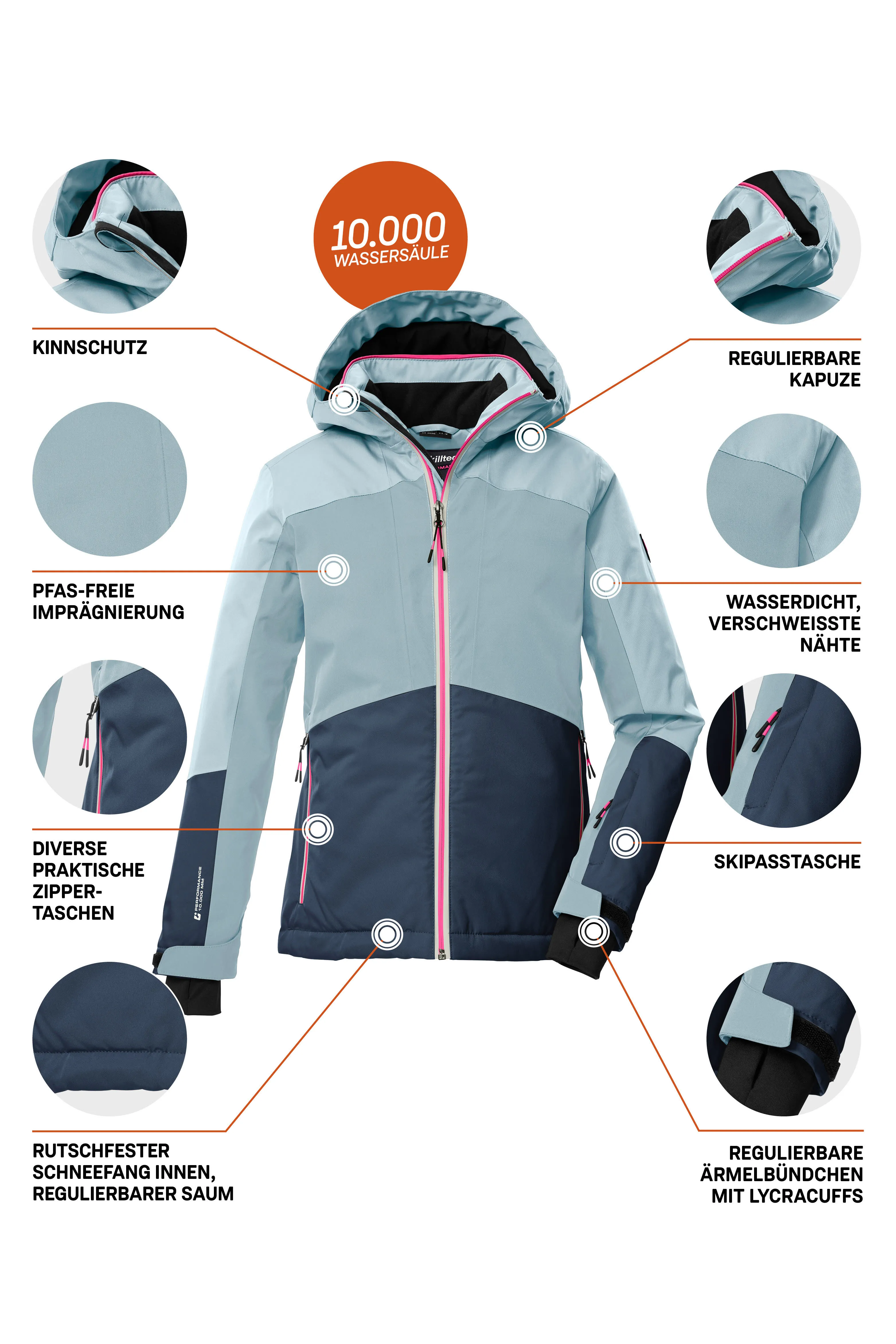 Killtec Skijacke Winterjacke Mädchen blau