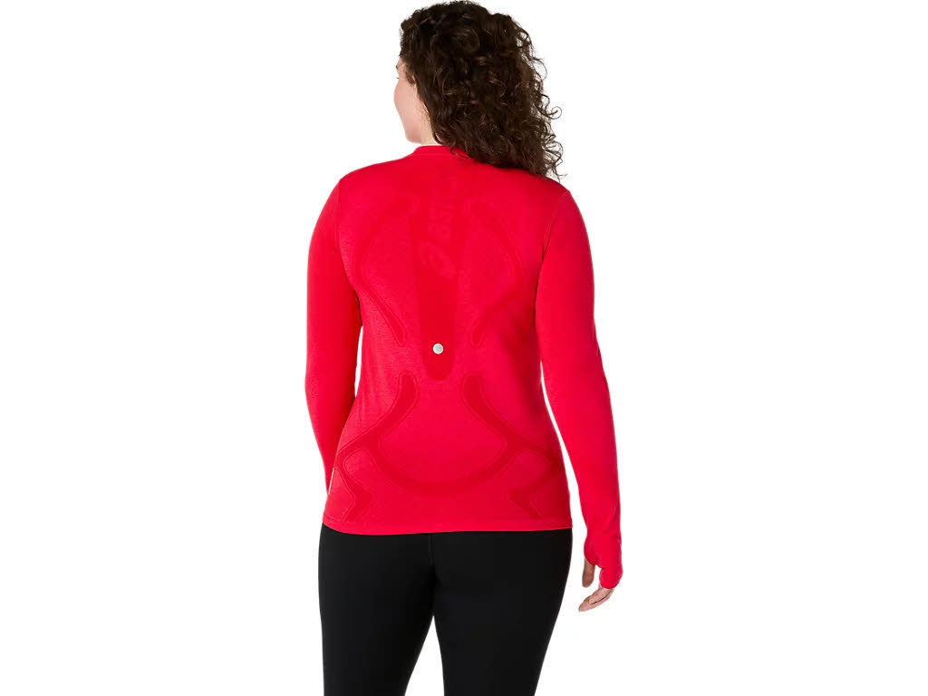 Asics ROAD SEAMLESS LS TOP Damen Laufoberteil Langarmshirt rot