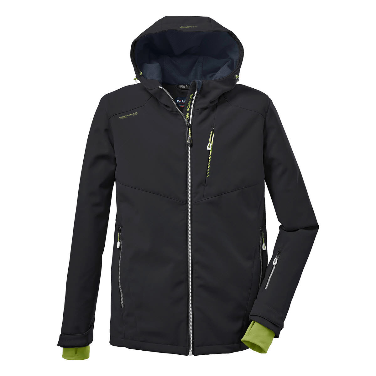Killtec KOW 125 MN SFTSHll Herren Softshelljacke Langarm Kapuze gefüttert Bergsport Freizeit schwarz NEU
