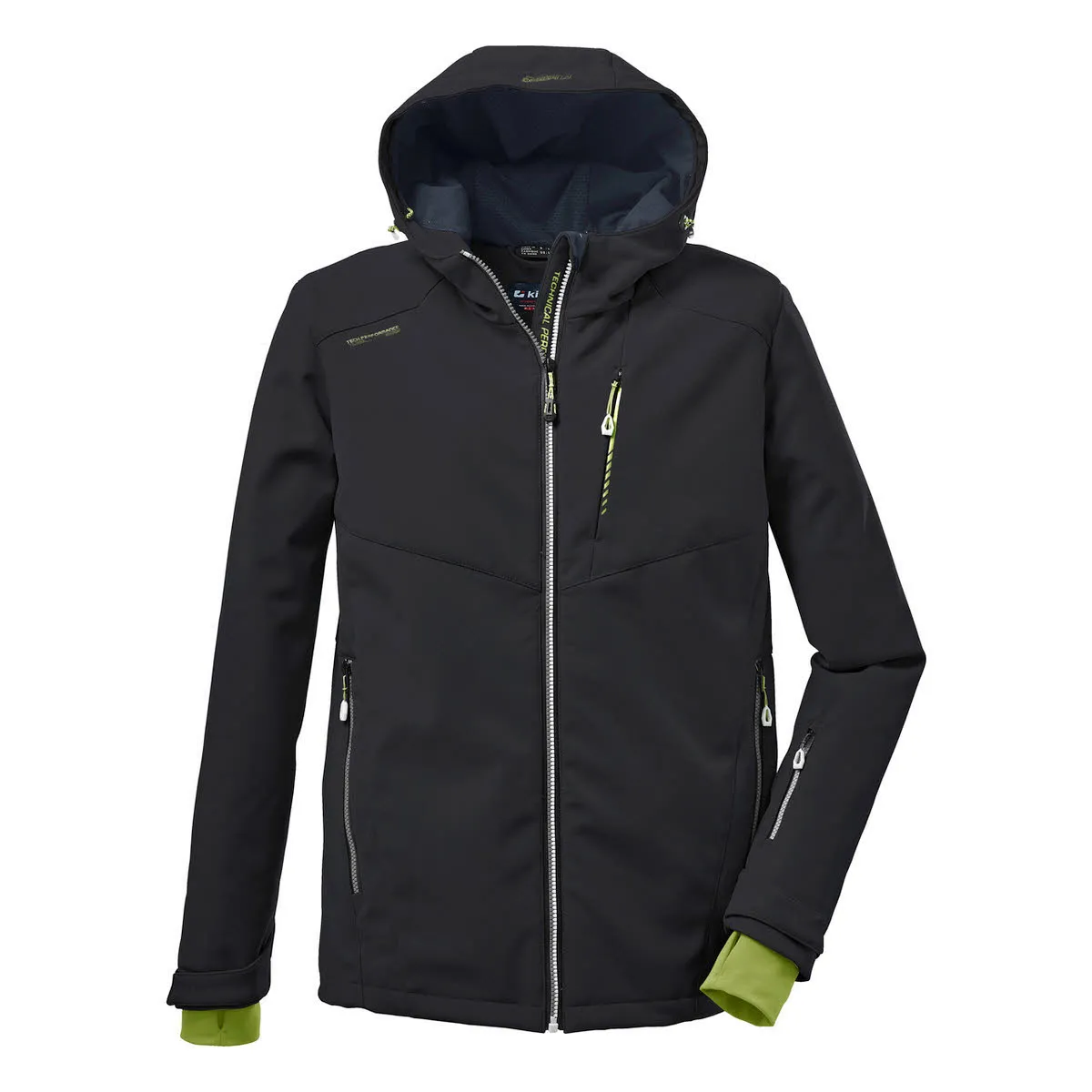 Killtec KOW 125 MN SFTSHll Herren Softshelljacke Langarm Kapuze gefüttert Bergsport Freizeit schwarz NEU