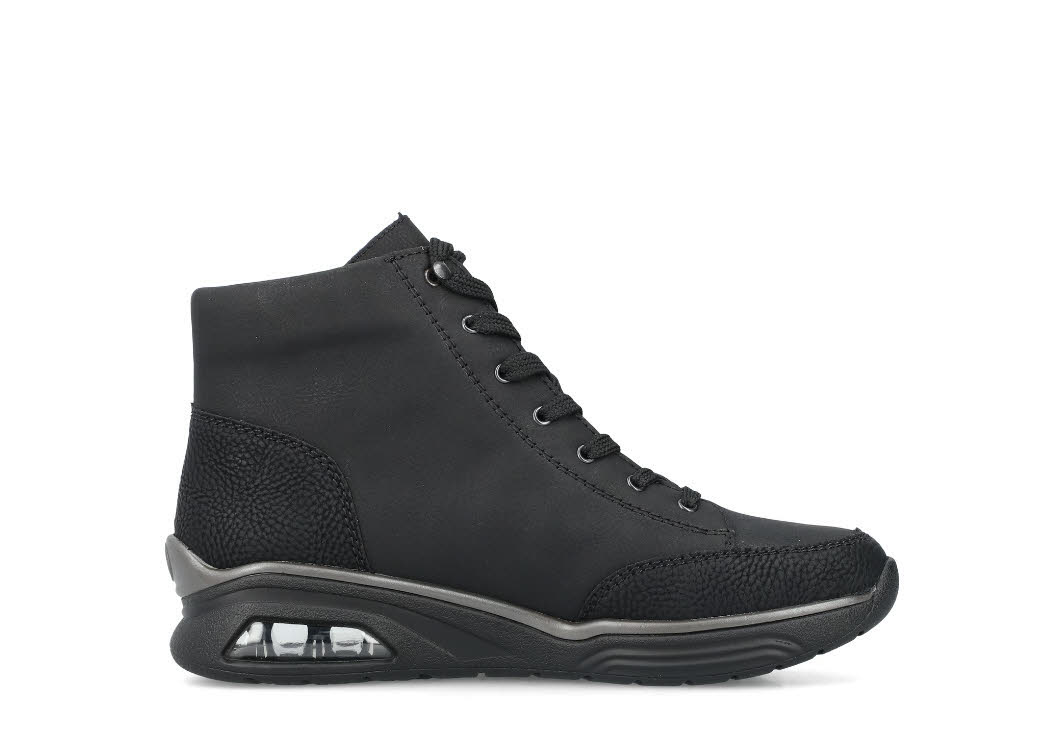 Rieker Damen Stiefelette Schnürer gefüttert schwarz