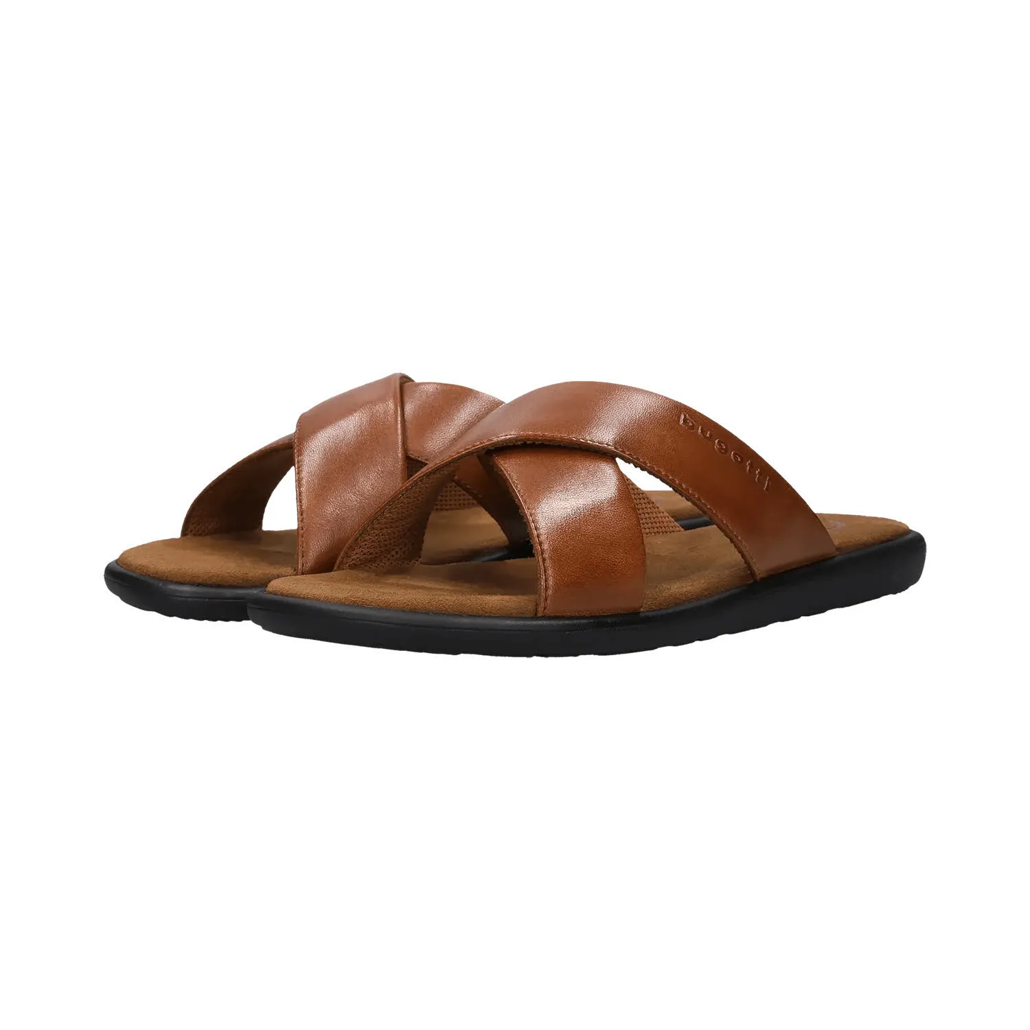 Bugatti Lederpantoletten Herren Sandaletten braun