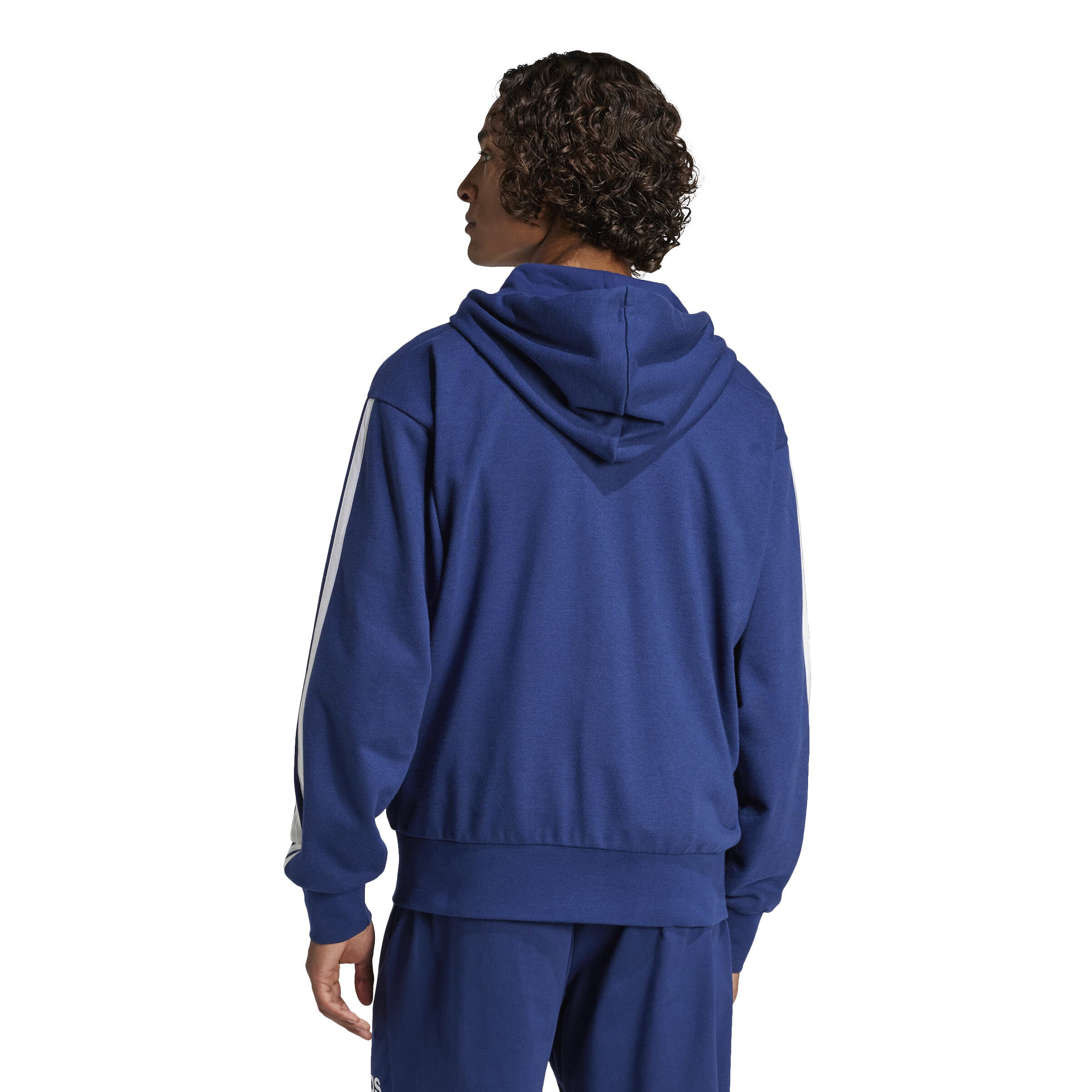 adidas Essentials 3-Streifen French Terry Kapuzenjacke Herren blau