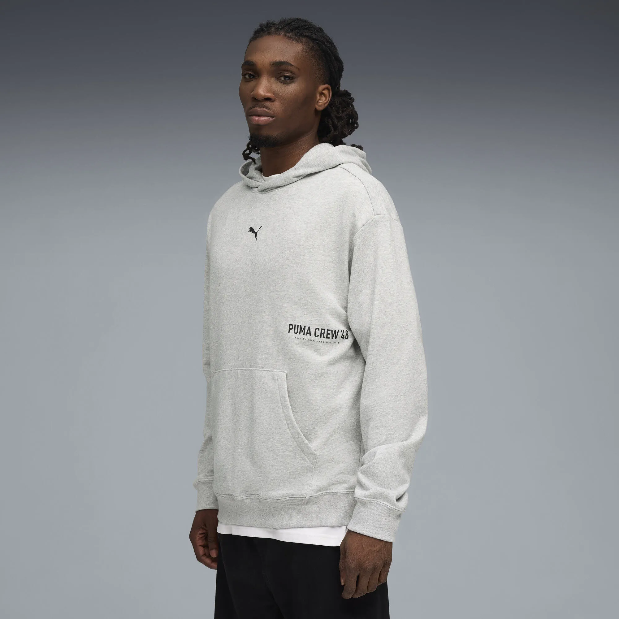 Puma GRAPHIC FRENCH TERRY HOODIE Herren Hoodie grau