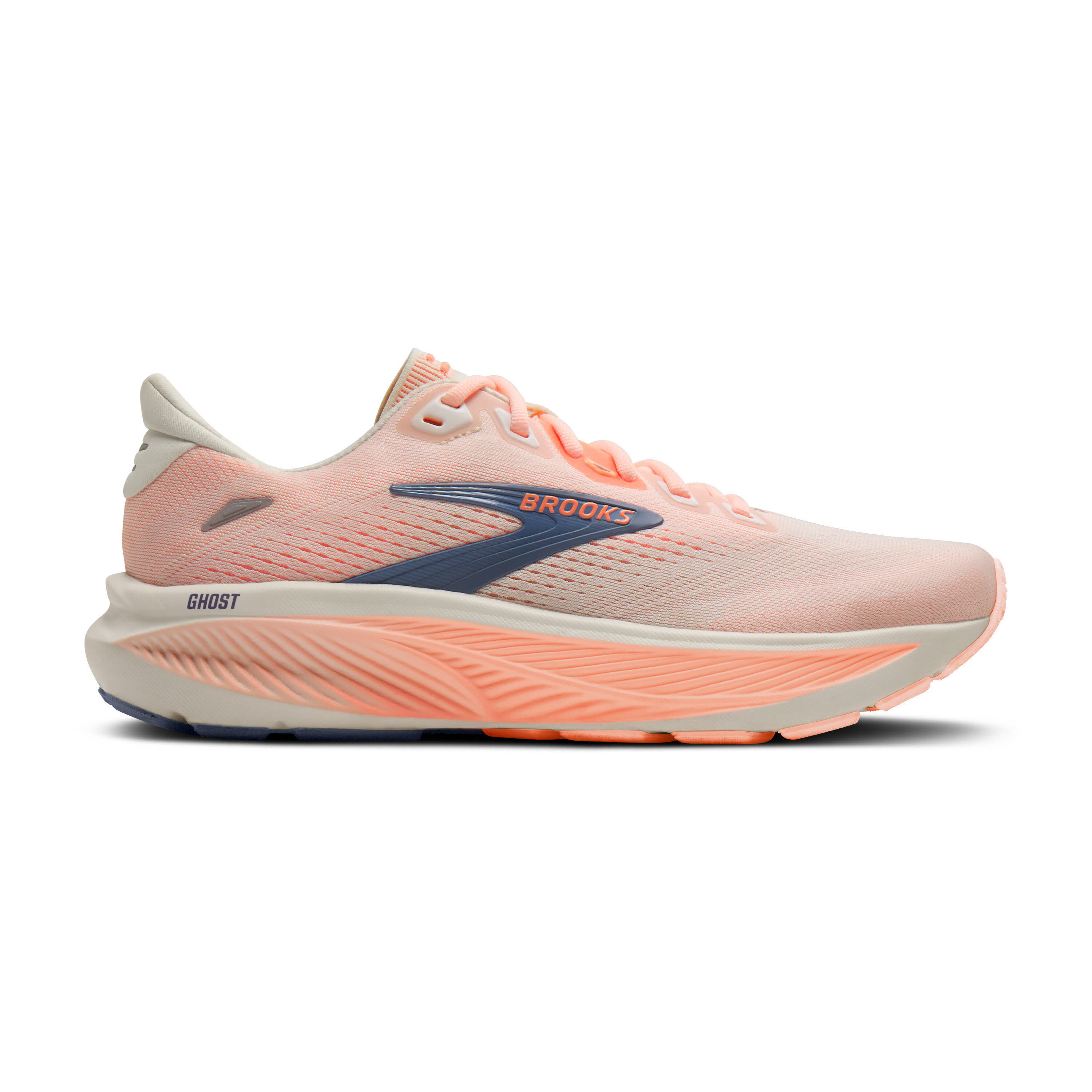 Brooks Ghost 18 Damen Laufschuhe Joggingschuhe star white/cyber peach/grey