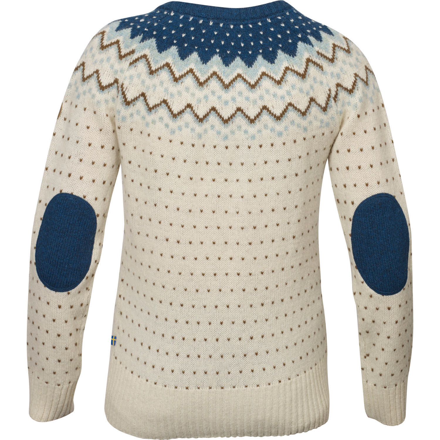 Fjällräven Övik Knit Sweater Pullover aus Wolle PFC-frei Damen Beige/ Blau
