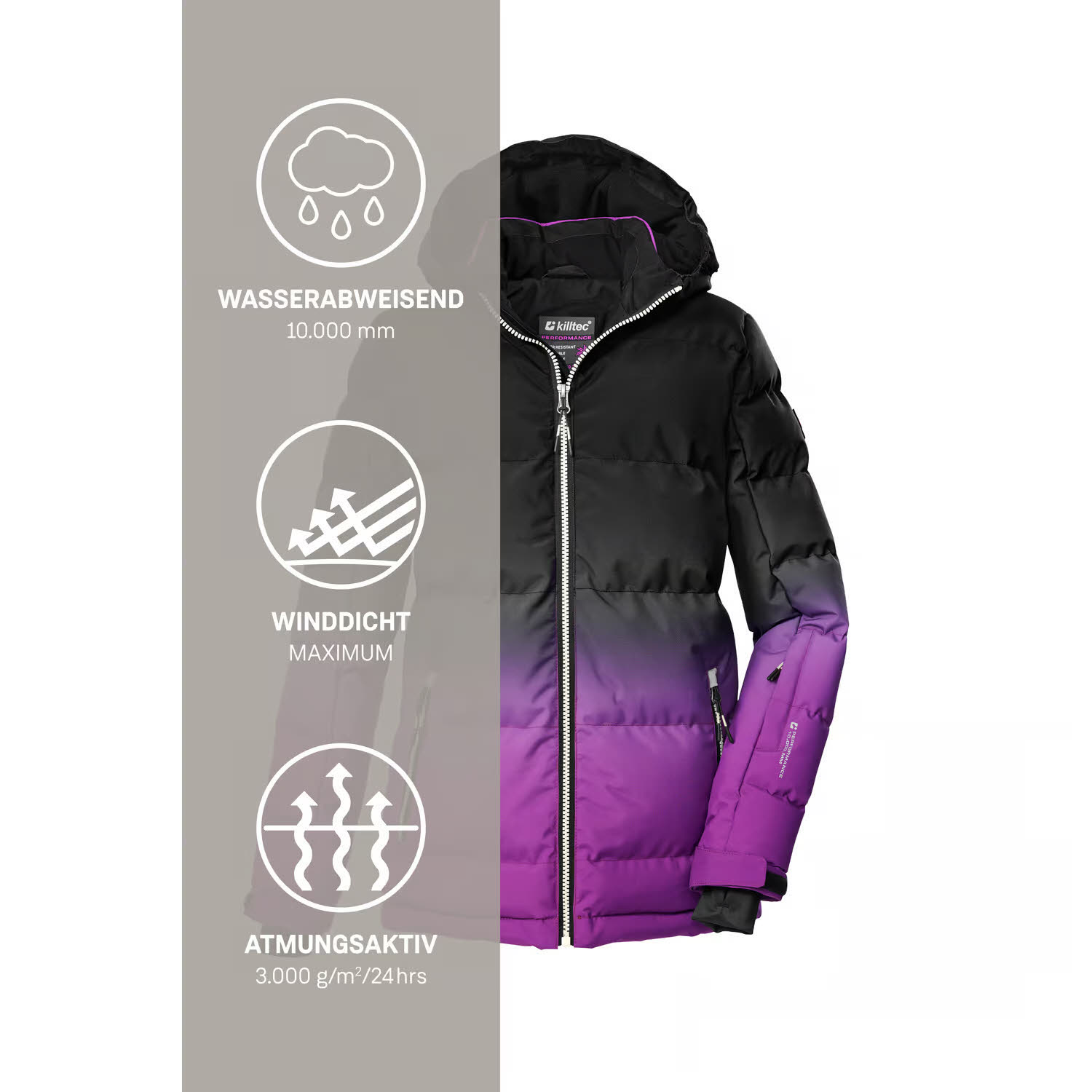 Killtec KSW 330 GRLS SKI QLTD JCKT Mädchen Skijacke Winterjacke orchidee