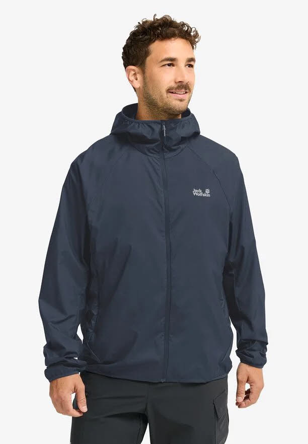 Jack Wolfskin Prelight Aero Jkt Herren Windbreaker Jacke mit Kapuze blau