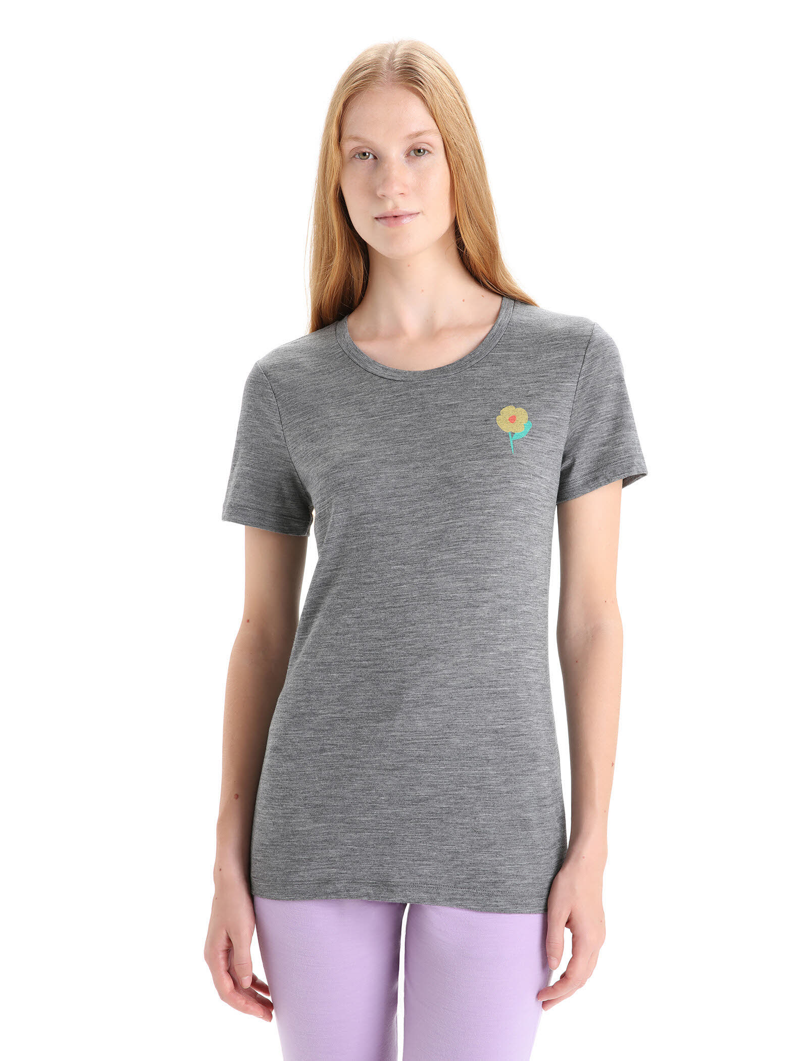 Icebreaker Tech Lite II SS TEE Springtime Flowers Damen T-Shirt grau