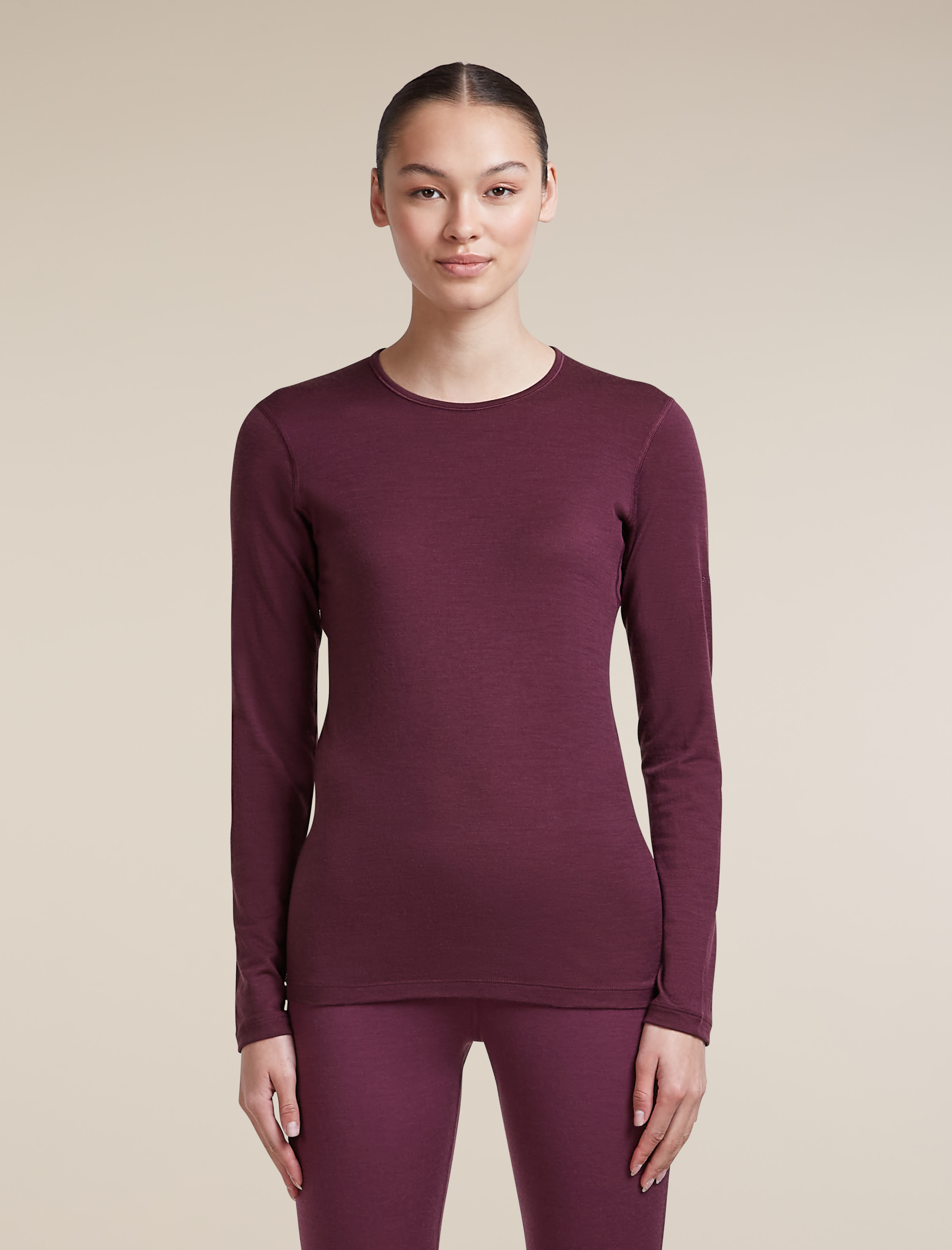 Icebreaker  W 200 Oasis LS Crewe Damen Baselayer rot
