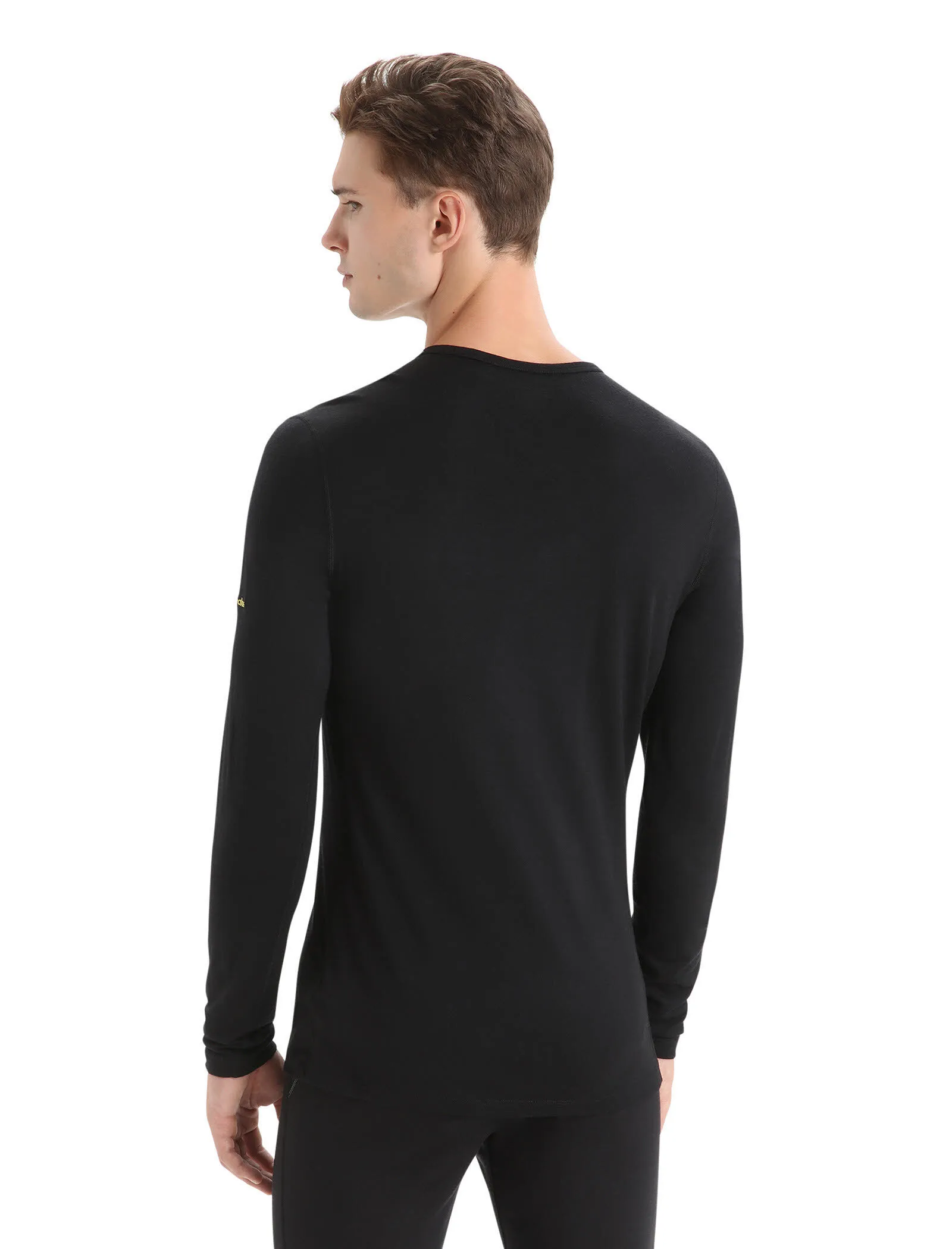 Icebreaker Merino 200 Oasis Herren Ski Stripes Langarmshirt Funktionsshirt schwarz