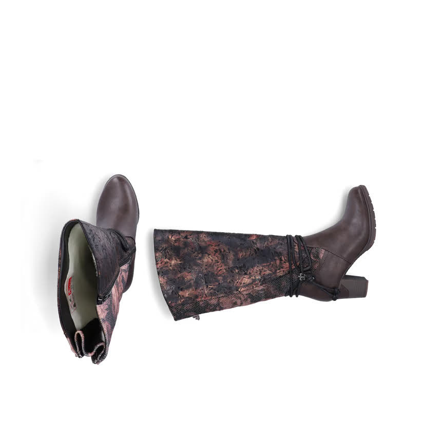 Rieker Damen Stiefel Hochschaftstiefel bisam/schwarz/antique