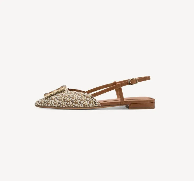 Tamaris Damen Pumps Slingpumps beige braun