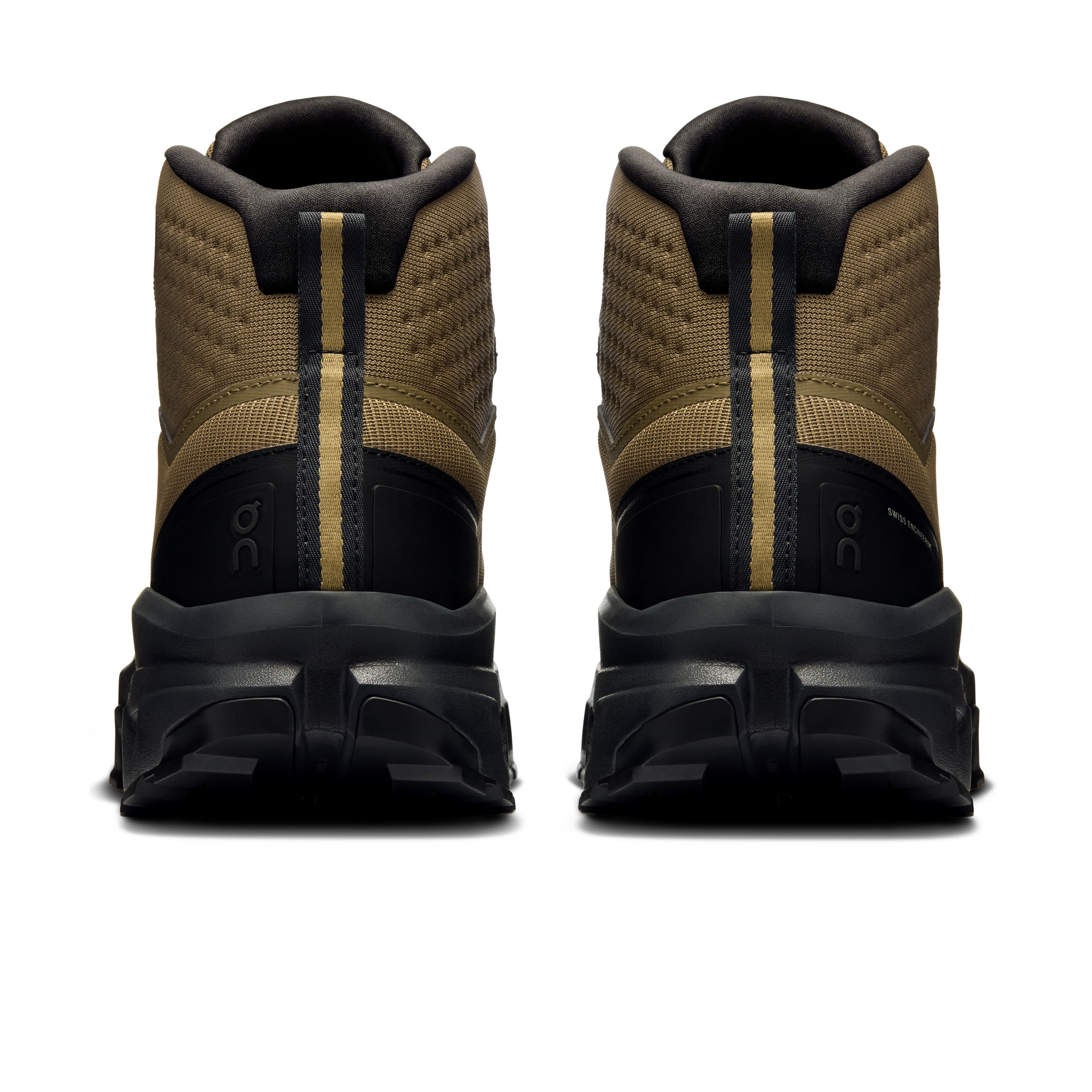 ON Cloudrock Mid WP Trekkingschuhe Wanderschuhe Herren hellbraun schwarz