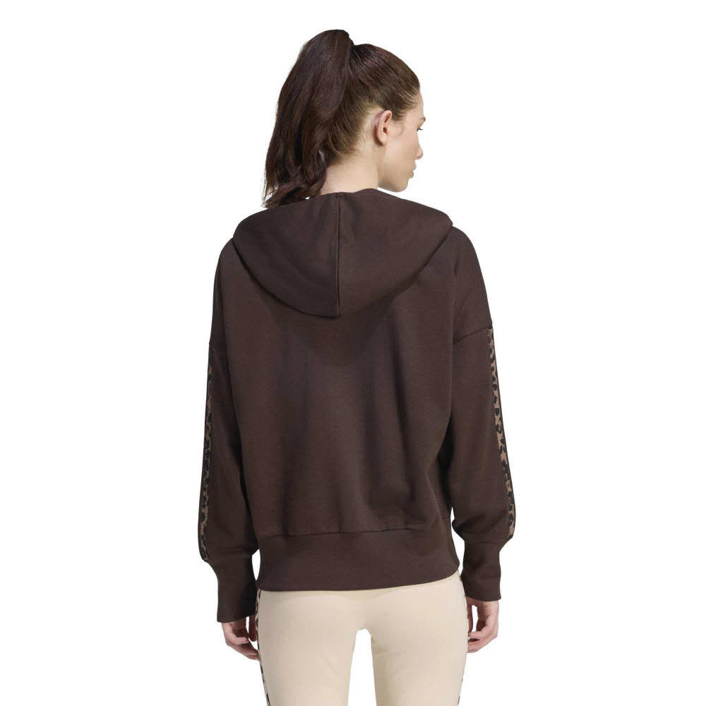 adidas ESSENTIALS ANIMAL PRINT Damen Hoodie Kapuzenjacke braun leo-print
