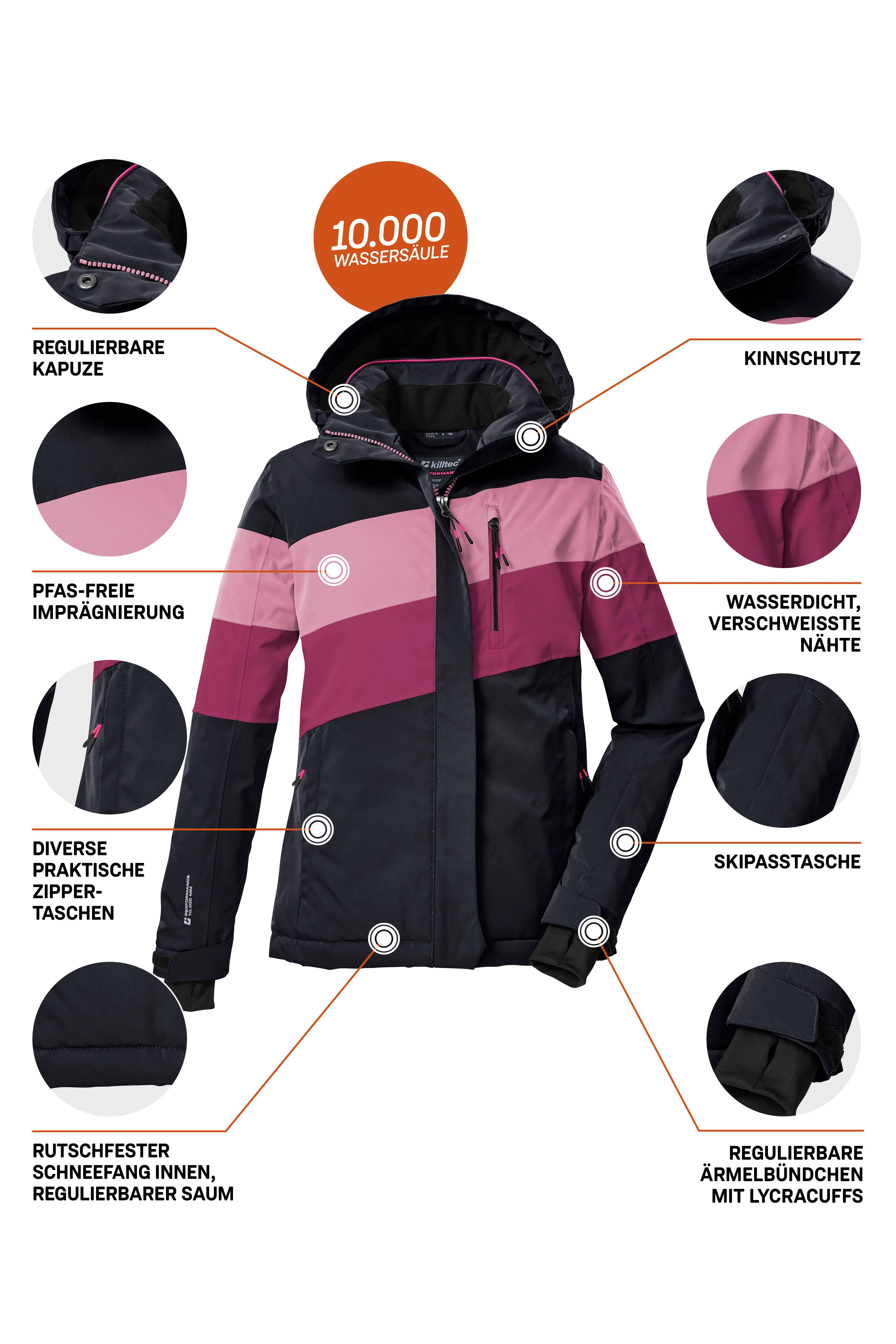 Killtec Skijacke Winterjacke Mädchen schwarz