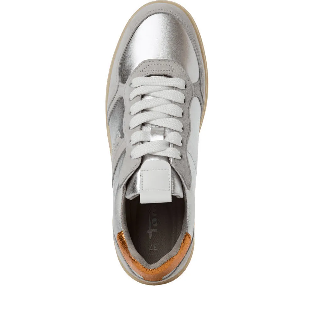 Tamaris Damen Lace-up Sneaker Halbschuhe silber