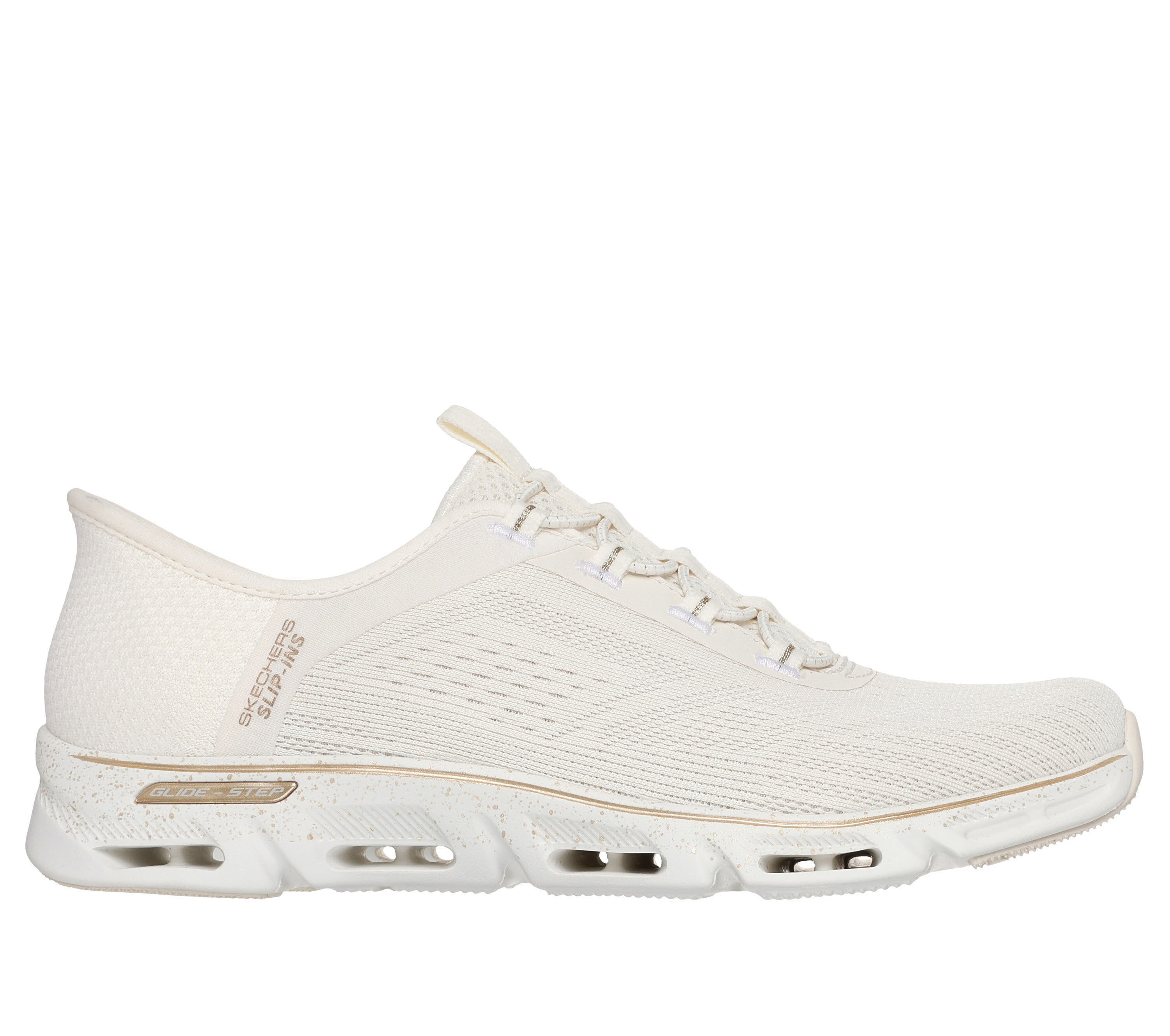 Skechers Glide-Step Gratify-Pace Sneaker Slipper Damen beige