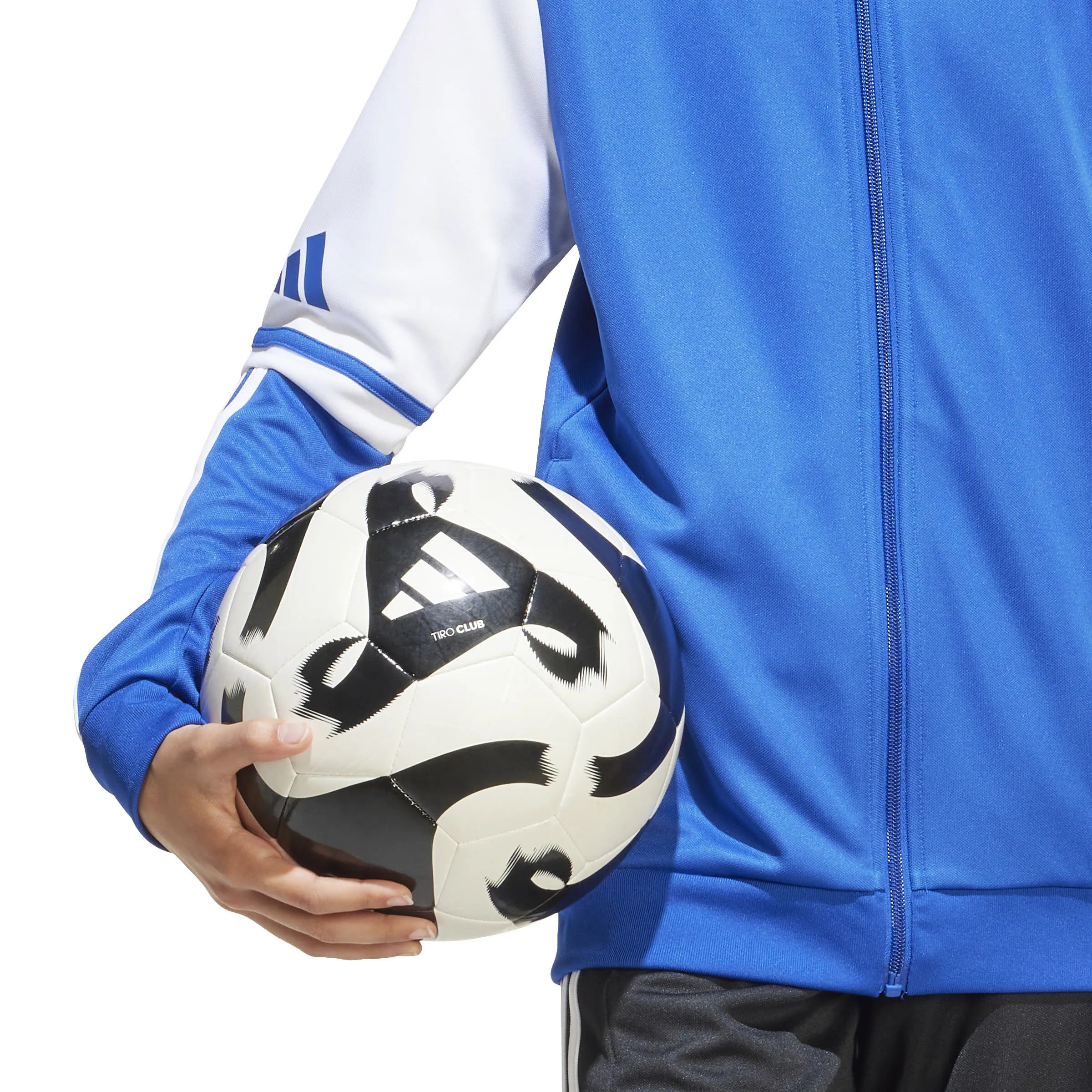 adidas Squadra 25 Kids Kapuzenjacke Trainingsjacke Kinder blau weiß