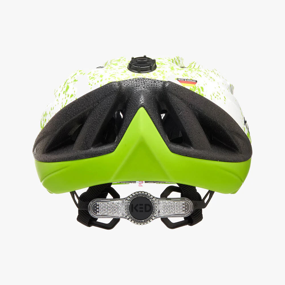 KED Street Jr. Pro Kinder Fahrradhelm lime green white matt