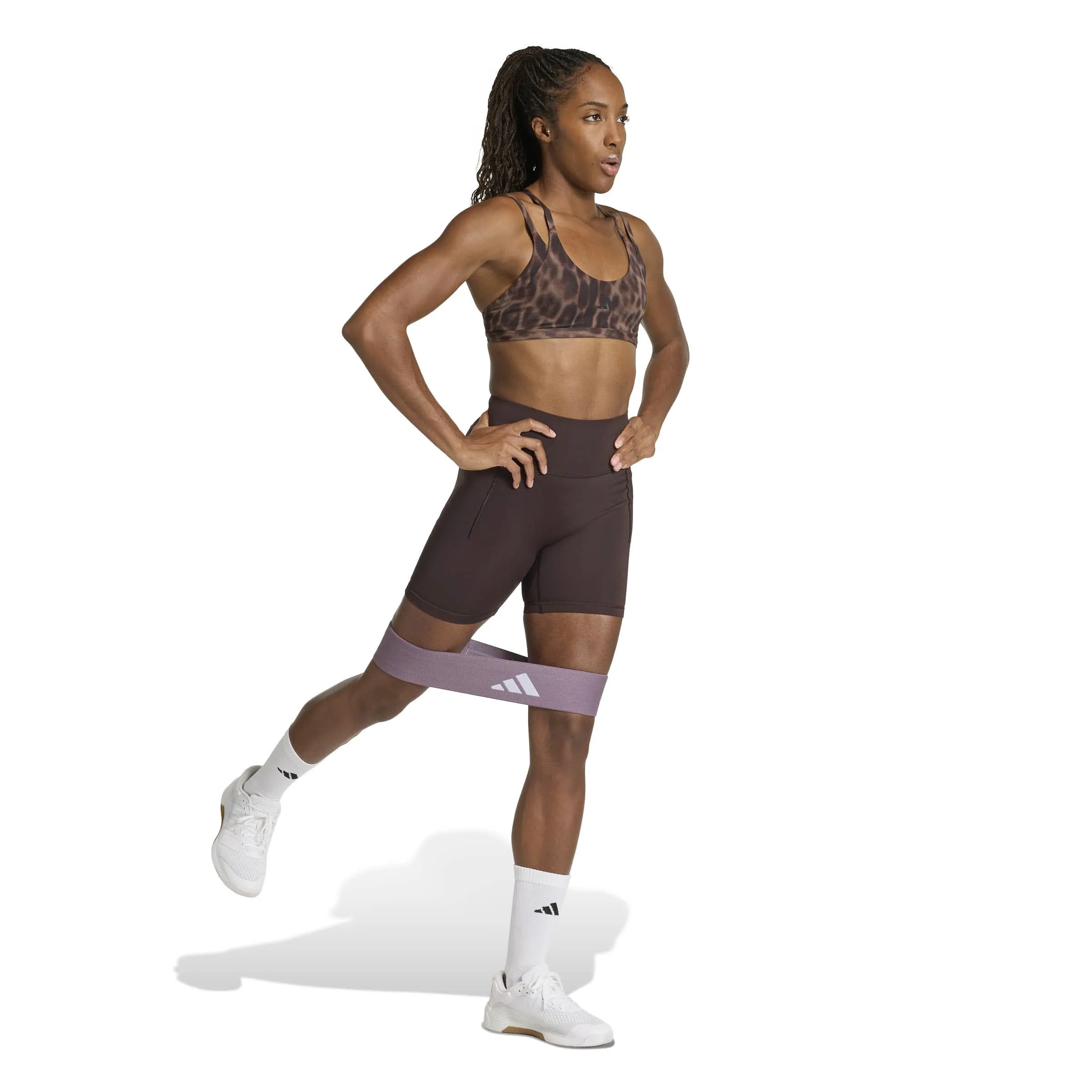 Adidas Optimé Short Leggings Damen Fitnessshorts braun