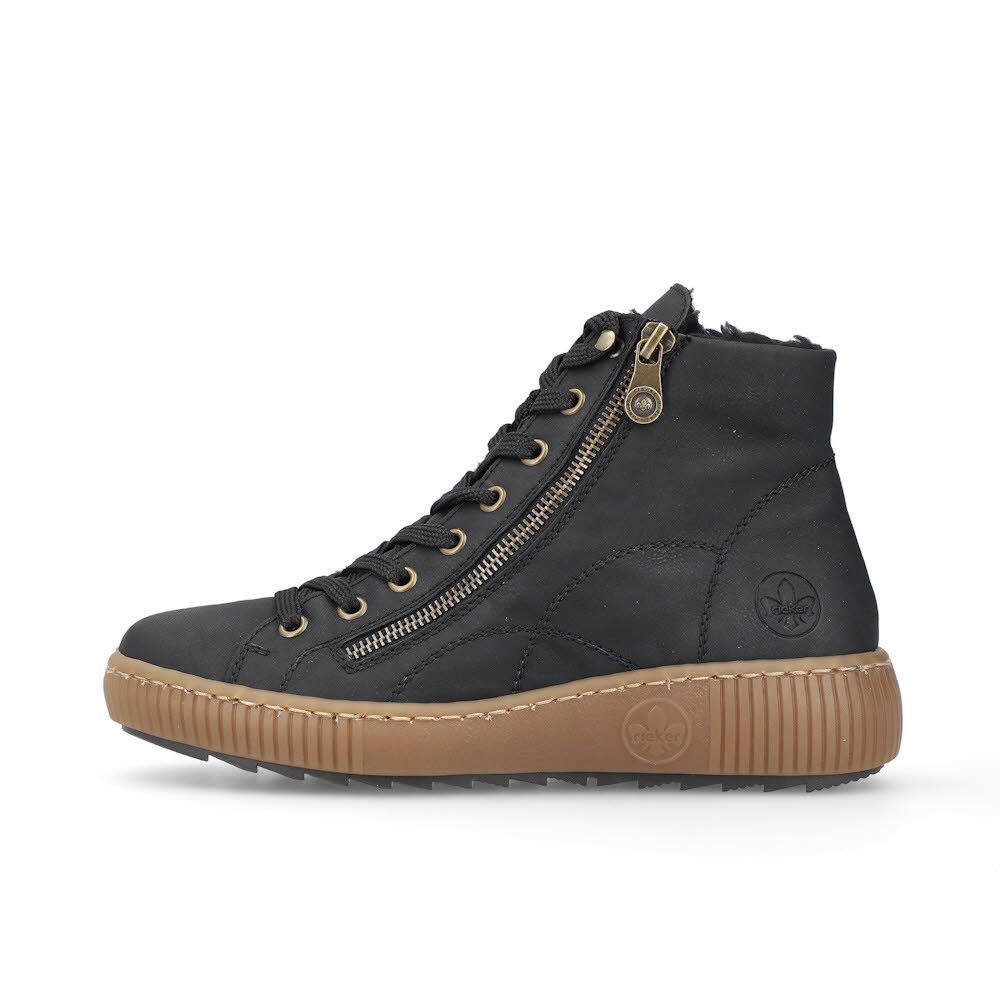 Rieker Damen Schnürstiefel Stiefeletten schwarz