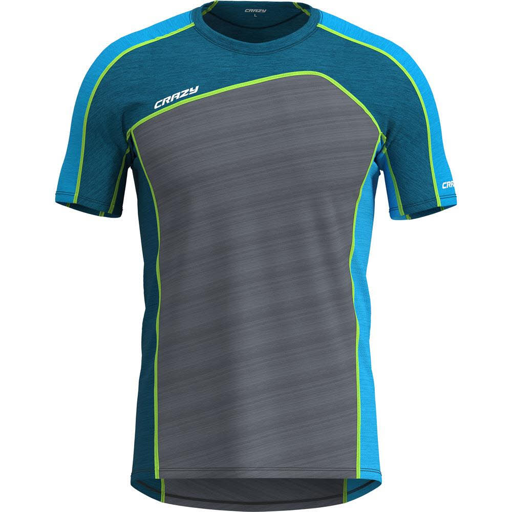 Crazy Idea SHIRT RESOLUTION Herren T-Shirt Funktionsshirt blau/grau