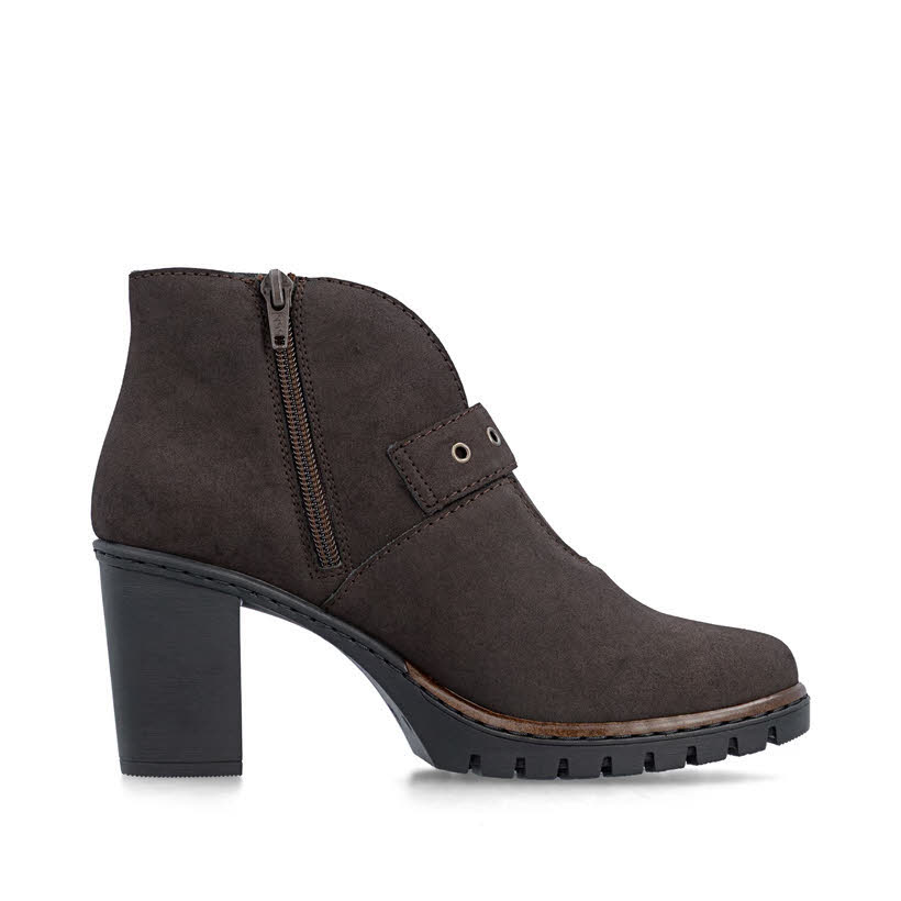 Rieker Damen Stiefeletten Slipper braun