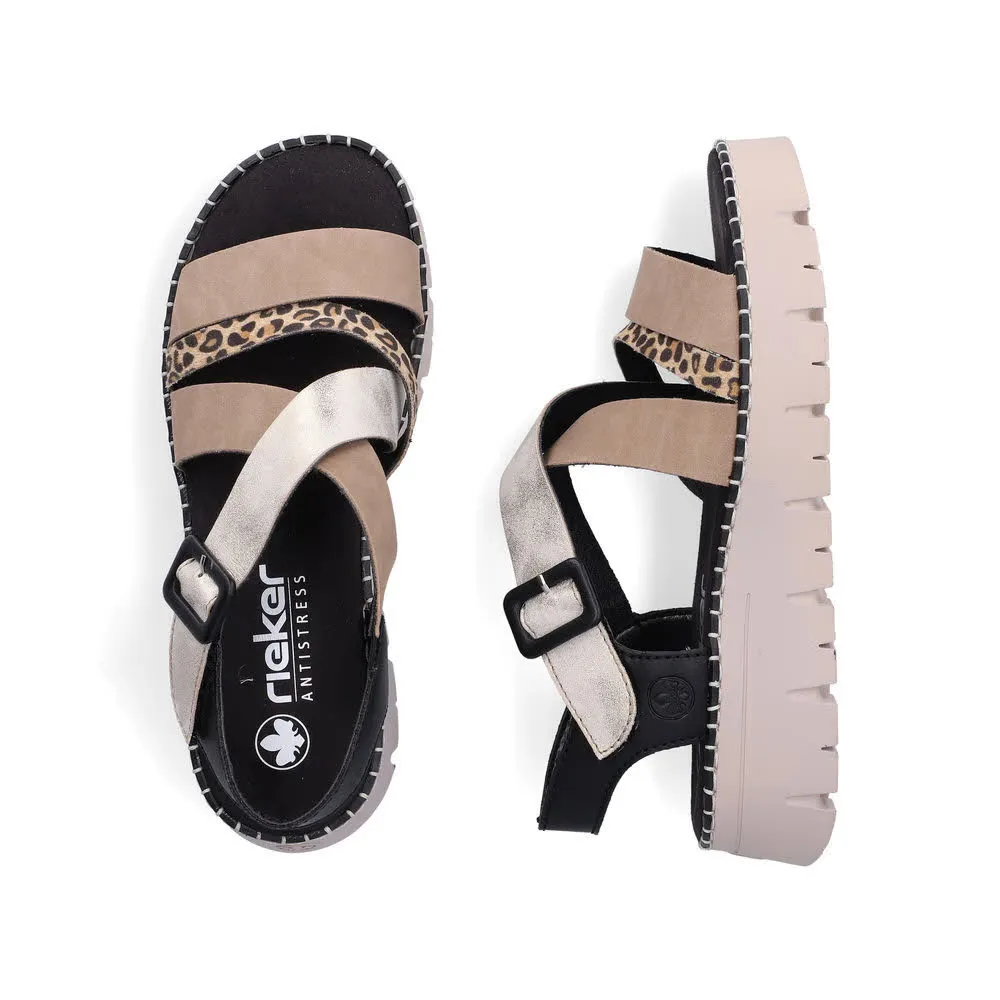 Rieker FSK Damen Sandalen Sandaletten beige